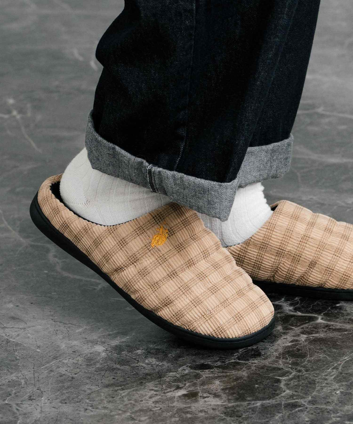 ロッキーモンロー Rocky Monroe モックシューズ スリッパ 靴 メンズ レディース バブーシュ ルームシューズ スリッポン 別注 オリジナル U.S. POLO ASSN. 14948 (ベージュ(コーデュロイ)) ベージュ(コーデュロイ)