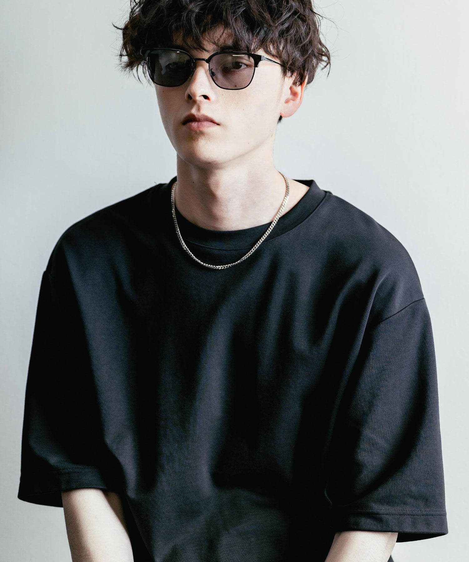 ロッキーモンロー Rocky Monroe サングラス カラーレンズ メンズ 伊達メガネ ウェリントン スクエア サーモント ハーフリム UVカット 紫外線対策 アイウェア 巾着ケース付き 14466 (A4.ブラックゴールド×クリア) A4.ブラックゴールド×クリア