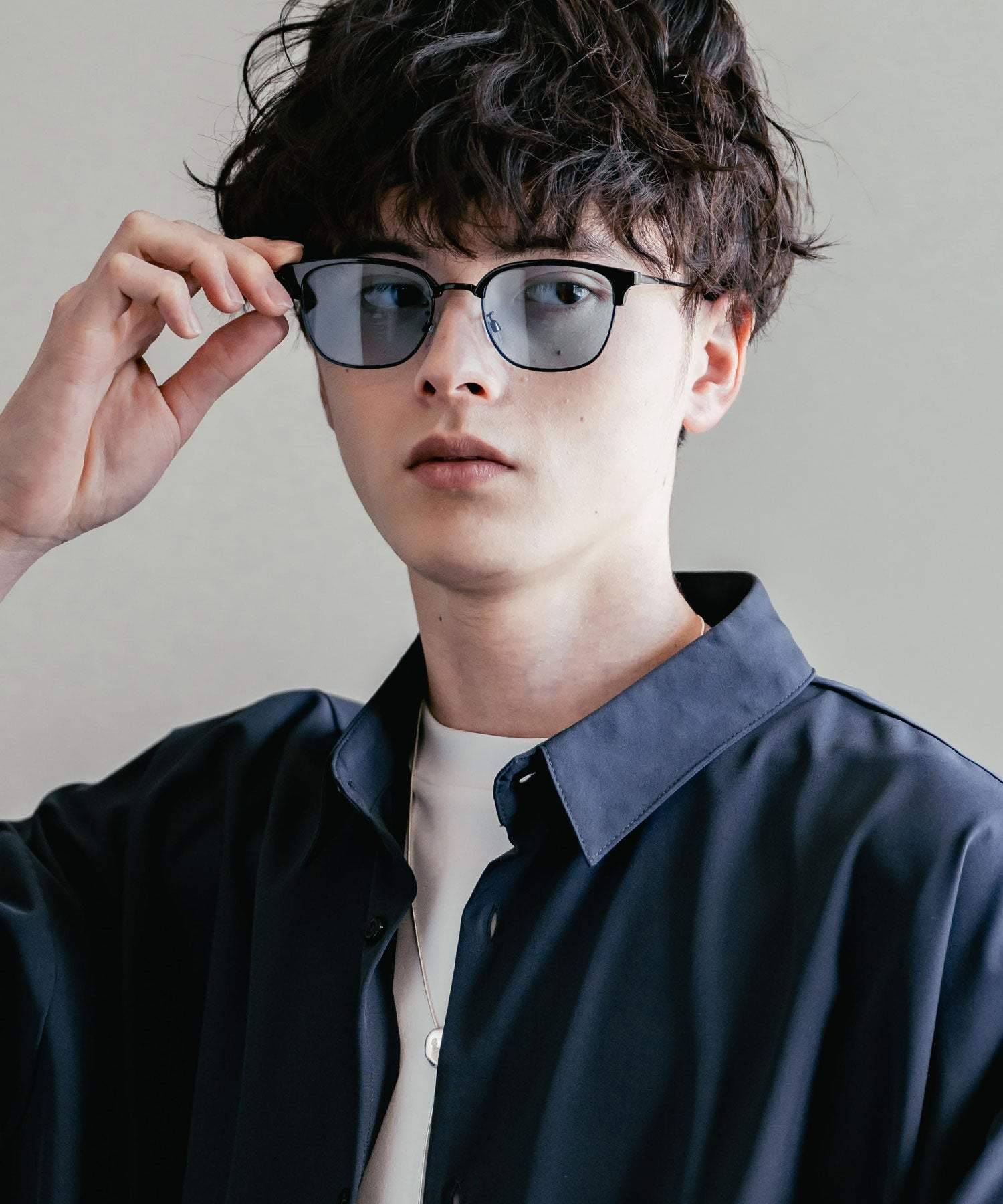 ロッキーモンロー Rocky Monroe サングラス カラーレンズ メンズ 伊達メガネ ウェリントン スクエア サーモント ハーフリム UVカット 紫外線対策 アイウェア 巾着ケース付き 14466 (A4.ブラックゴールド×クリア) A4.ブラックゴールド×クリア