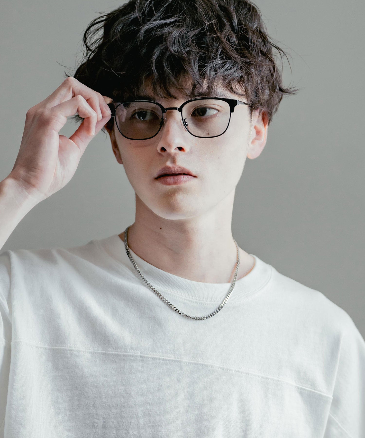 ロッキーモンロー Rocky Monroe サングラス カラーレンズ メンズ 伊達メガネ ウェリントン スクエア サーモント ハーフリム UVカット 紫外線対策 アイウェア 巾着ケース付き 14466 (B2.ブラック×ライトグレー) B2.ブラック×ライトグレー