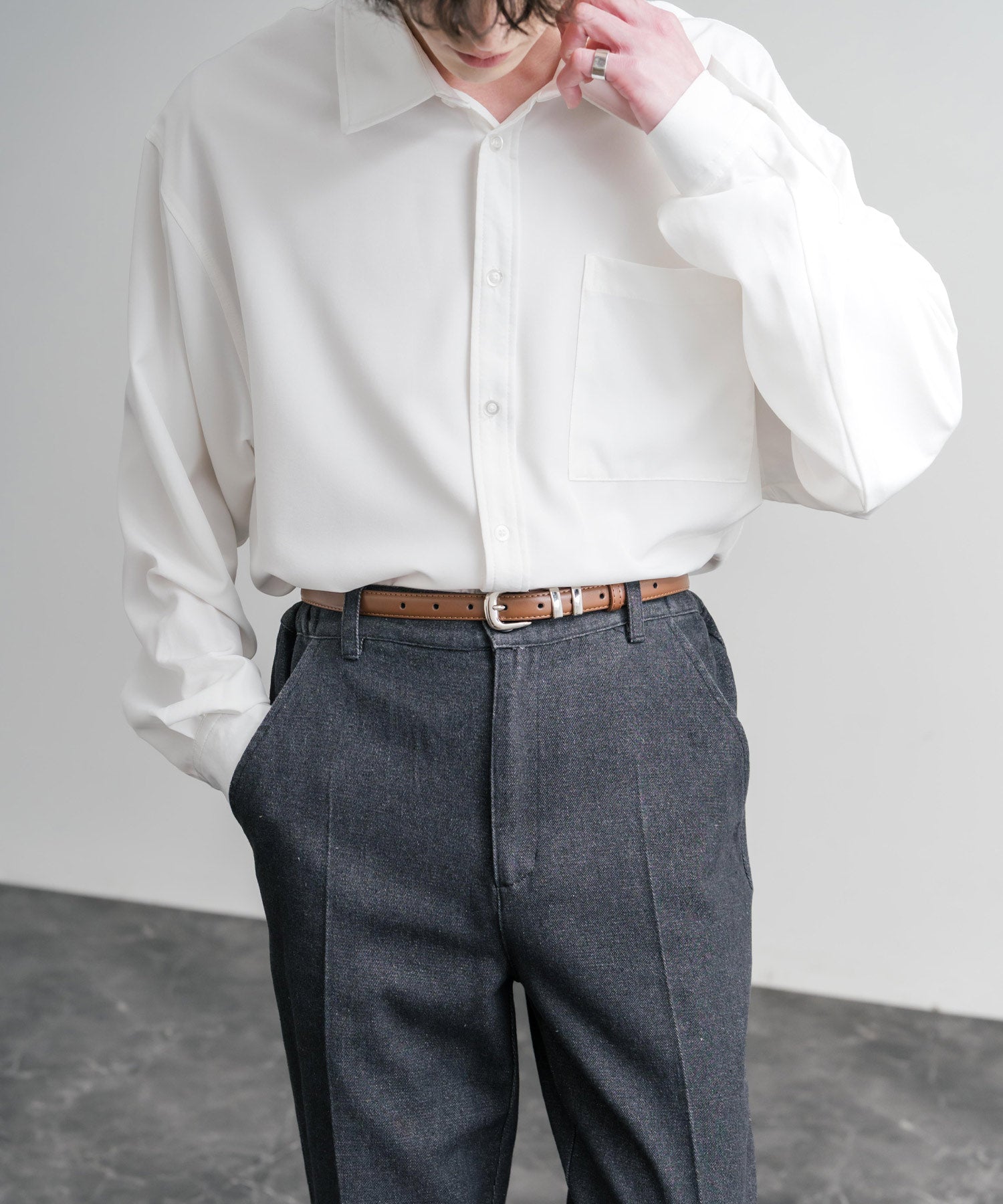 ロッキーモンロー Rocky Monroe レザーベルト スクエアバックル 本革 メンズ レディース サークル カジュアル アメカジ シンプル ビジネス 韓国 モード おしゃれ プレゼント 15728 (ブラウン) ブラウン