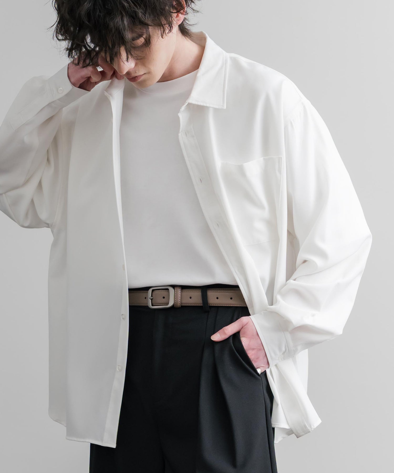 ロッキーモンロー Rocky Monroe レザーベルト スクエアバックル 本革 メンズ レディース マット カジュアル アメカジ シンプル ビジネス 韓国 モード おしゃれ ギフト 15730 (ベージュ) ベージュ