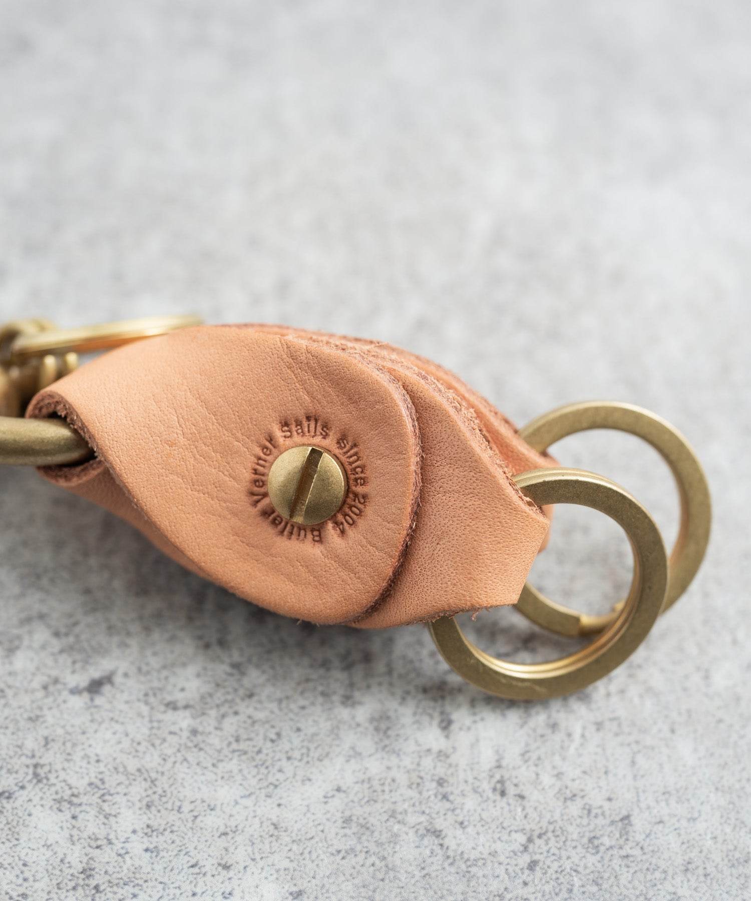 Rocky Monroe Keychain Double Ring brass Brass Men's Genuine Leather Cowhide Tochigi Leather Key Ring Key Charm Key Chain Nascaan 3-Chain Belt Loop Leather Goods Keys