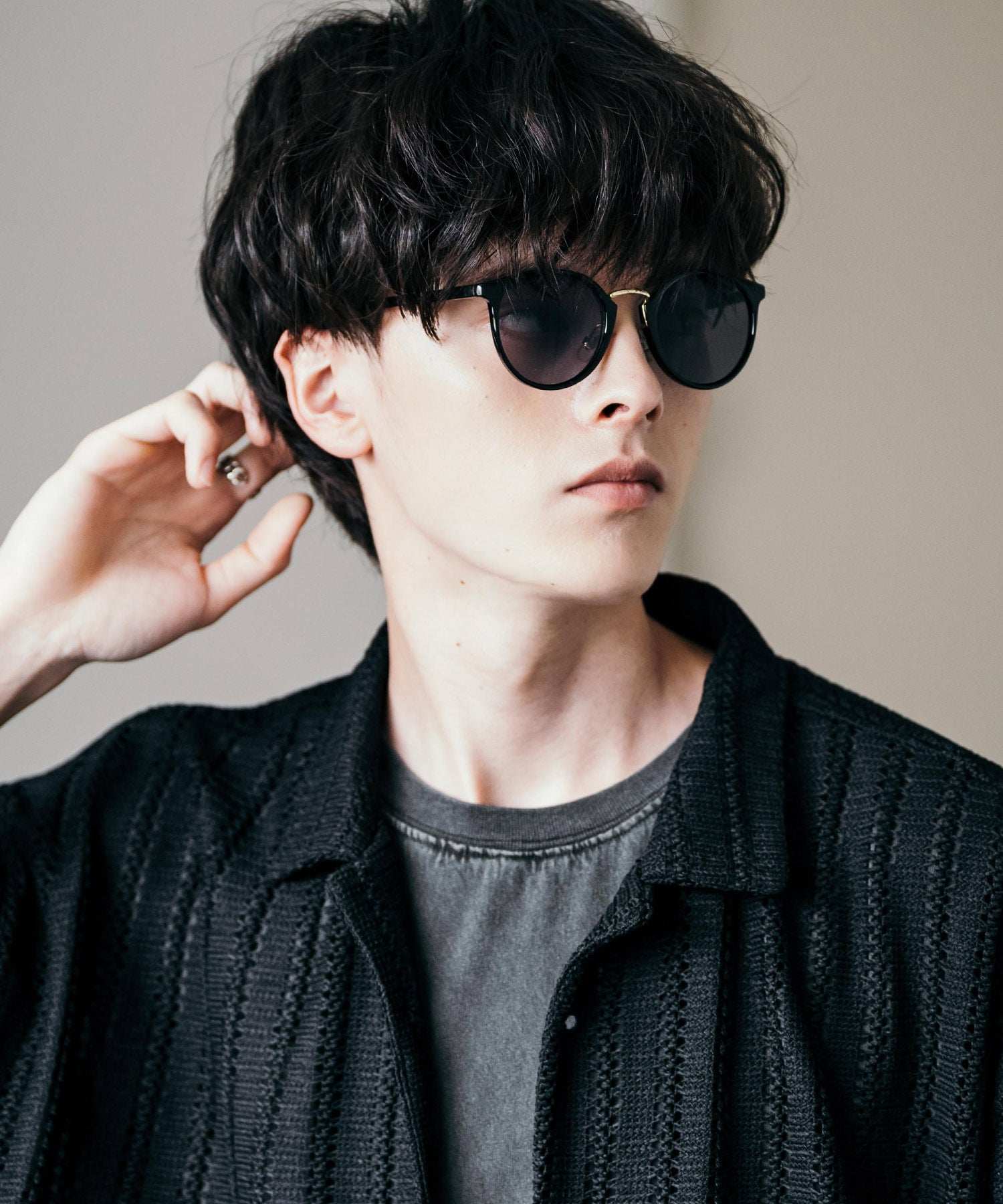 ロッキーモンロー Rocky Monroe サングラス カラーレンズ メンズ レディース 伊達メガネ 丸眼鏡 丸型 コンビボストン UVカット 紫外線対策 薄い色 色付き スモーク グレー クリア 黒縁