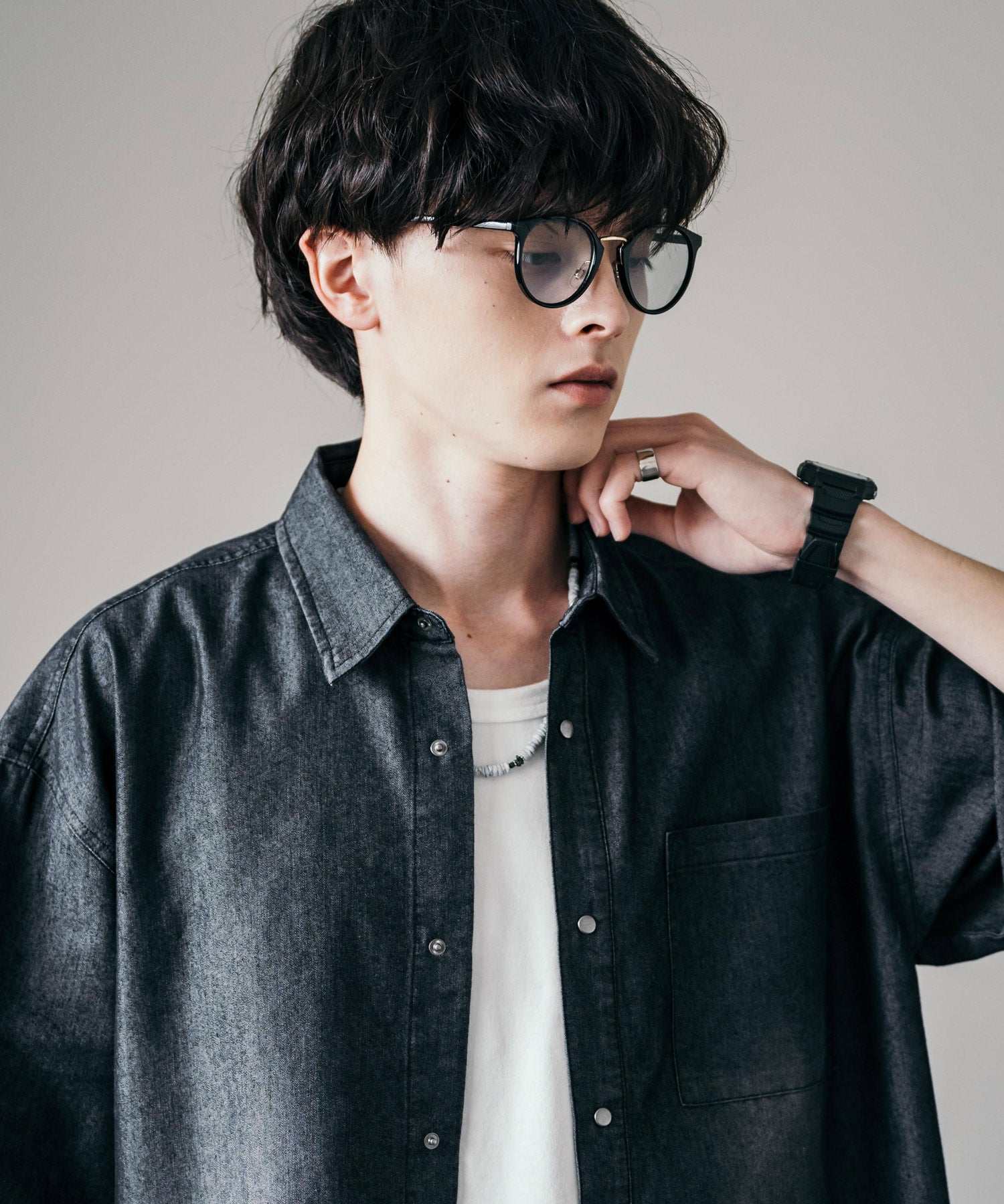 ロッキーモンロー Rocky Monroe サングラス カラーレンズ メンズ レディース 伊達メガネ 丸眼鏡 丸型 コンビボストン UVカット 紫外線対策 薄い色 色付き スモーク グレー クリア 黒縁