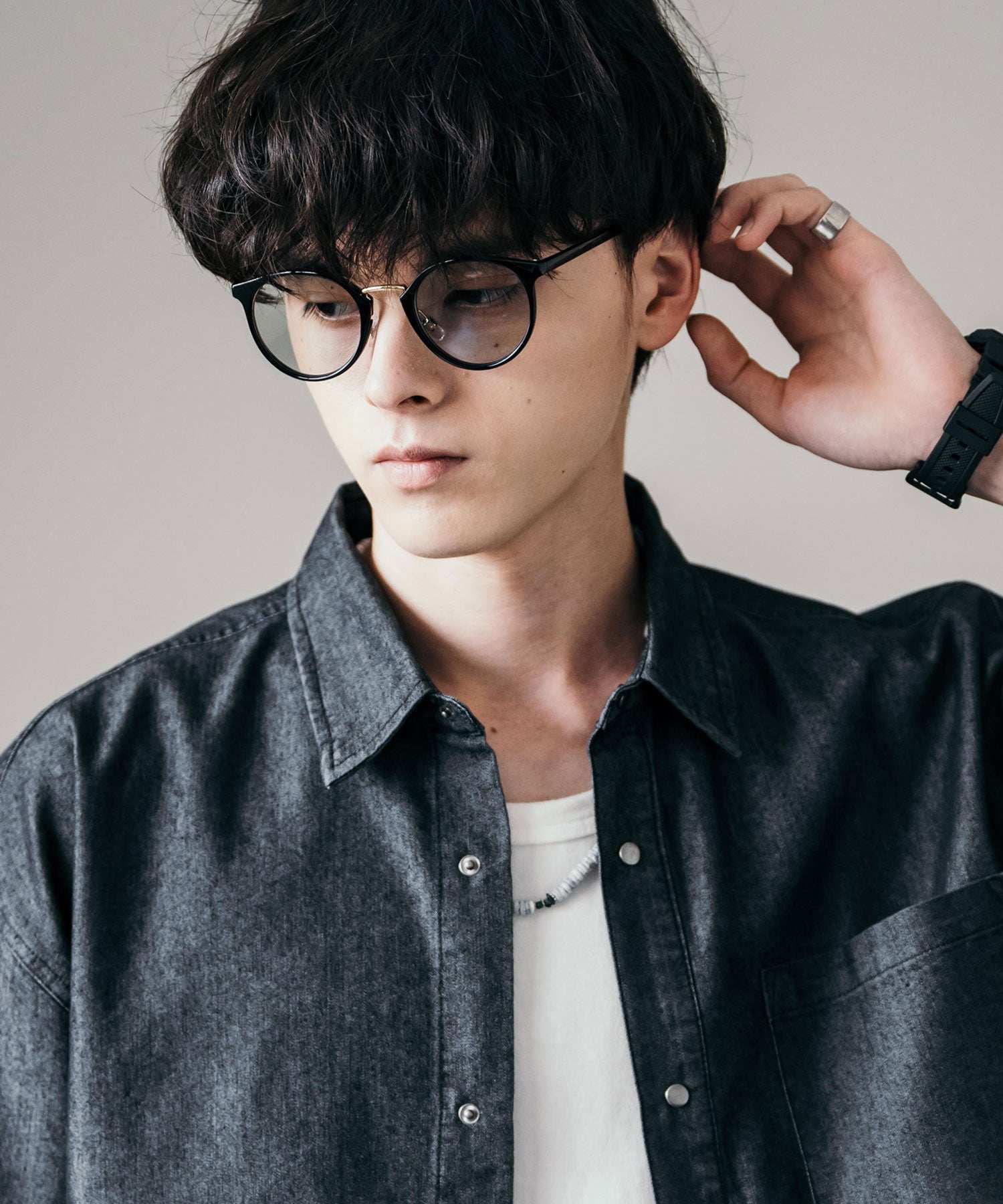 ロッキーモンロー Rocky Monroe サングラス カラーレンズ メンズ レディース 伊達メガネ 丸眼鏡 丸型 コンビボストン UVカット 紫外線対策 薄い色 色付き スモーク グレー クリア 黒縁