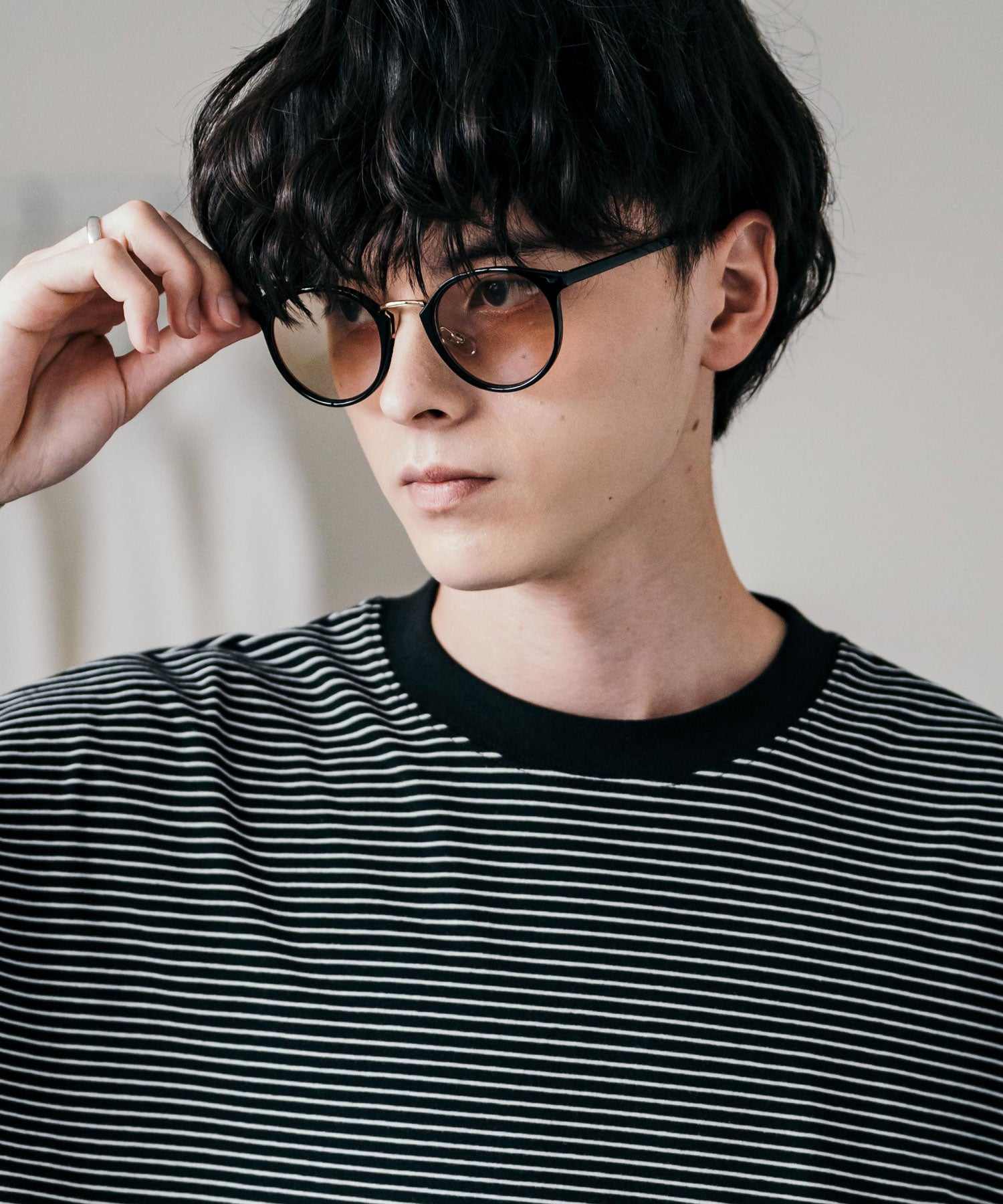 ロッキーモンロー Rocky Monroe サングラス カラーレンズ メンズ レディース 伊達メガネ 丸眼鏡 丸型 コンビボストン UVカット 紫外線対策 薄い色 色付き スモーク グレー クリア 黒縁