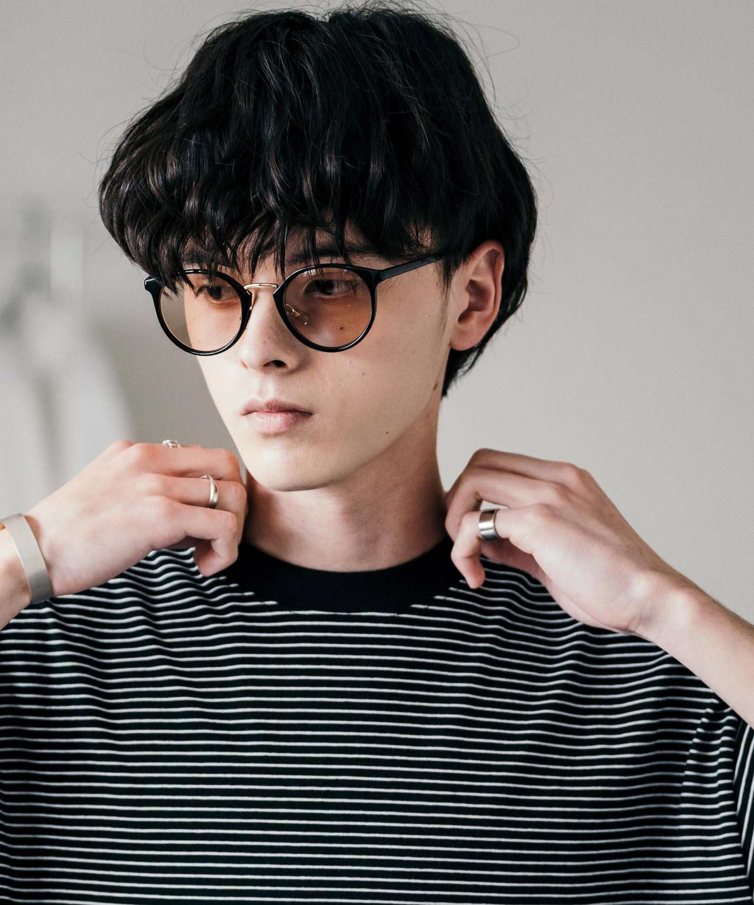 ロッキーモンロー Rocky Monroe サングラス カラーレンズ メンズ レディース 伊達メガネ 丸眼鏡 丸型 コンビボストン UVカット 紫外線対策 薄い色 色付き スモーク グレー クリア 黒縁