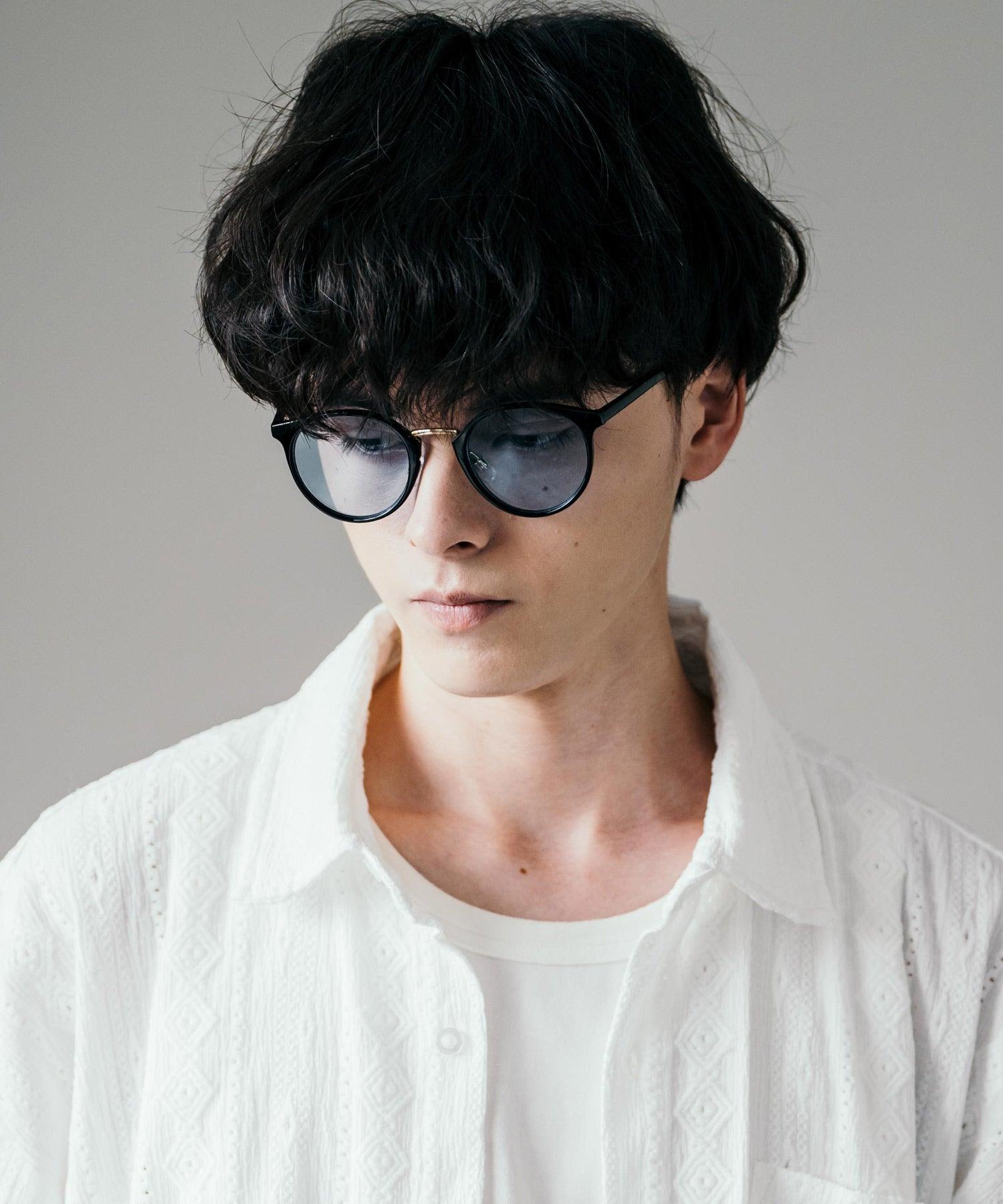 ロッキーモンロー Rocky Monroe サングラス カラーレンズ メンズ レディース 伊達メガネ 丸眼鏡 丸型 コンビボストン UVカット 紫外線対策 薄い色 色付き スモーク グレー クリア 黒縁