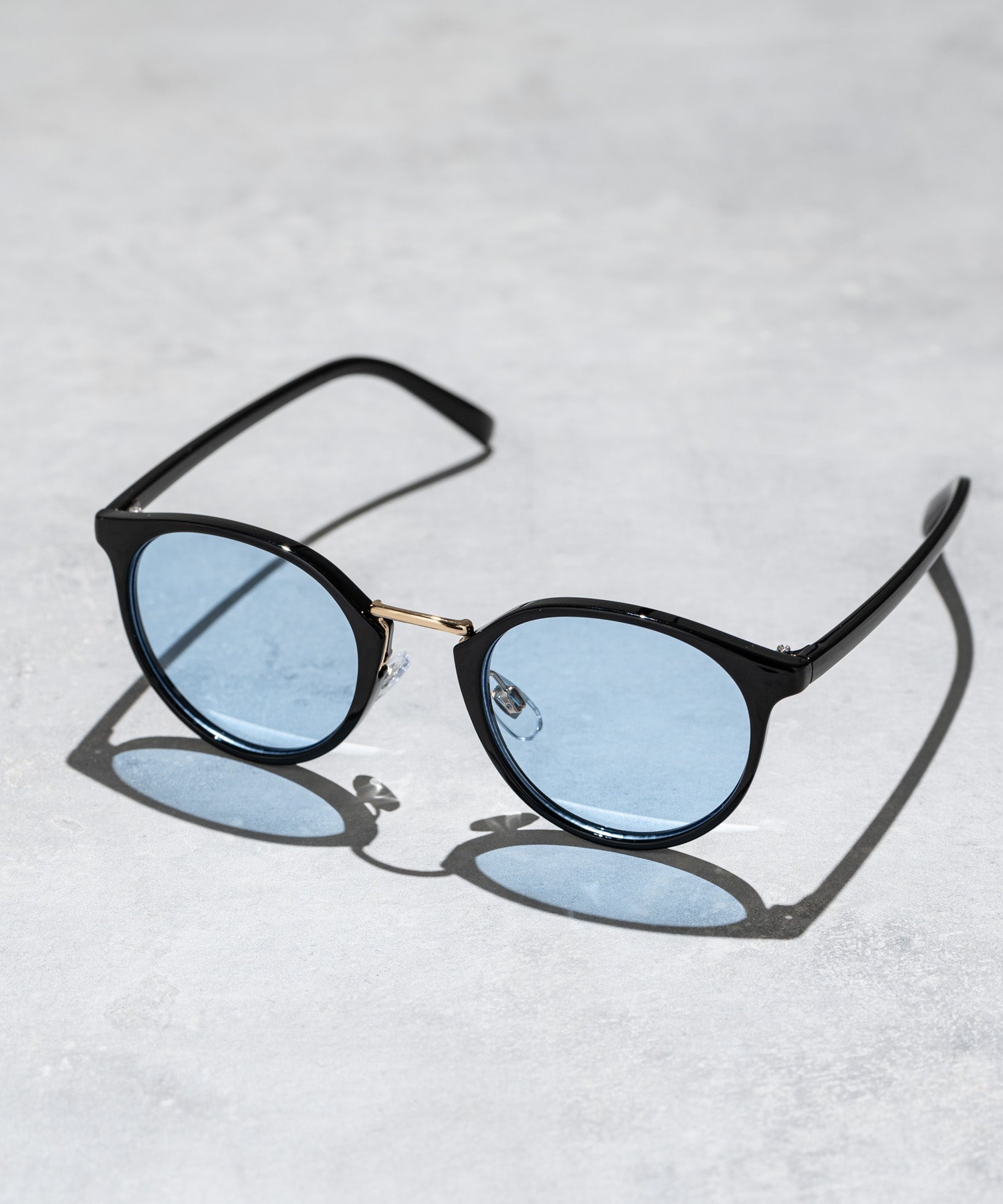 ロッキーモンロー Rocky Monroe サングラス カラーレンズ メンズ レディース 伊達メガネ 丸眼鏡 丸型 コンビボストン UVカット 紫外線対策 薄い色 色付き スモーク グレー クリア 黒縁