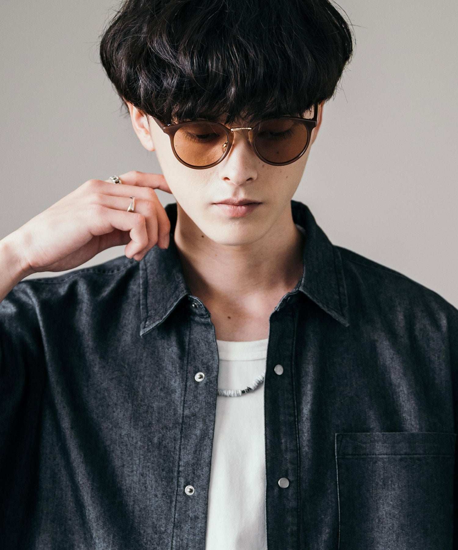 ロッキーモンロー Rocky Monroe サングラス カラーレンズ メンズ レディース 伊達メガネ 丸眼鏡 丸型 コンビボストン UVカット 紫外線対策 薄い色 色付き スモーク グレー クリア 黒縁