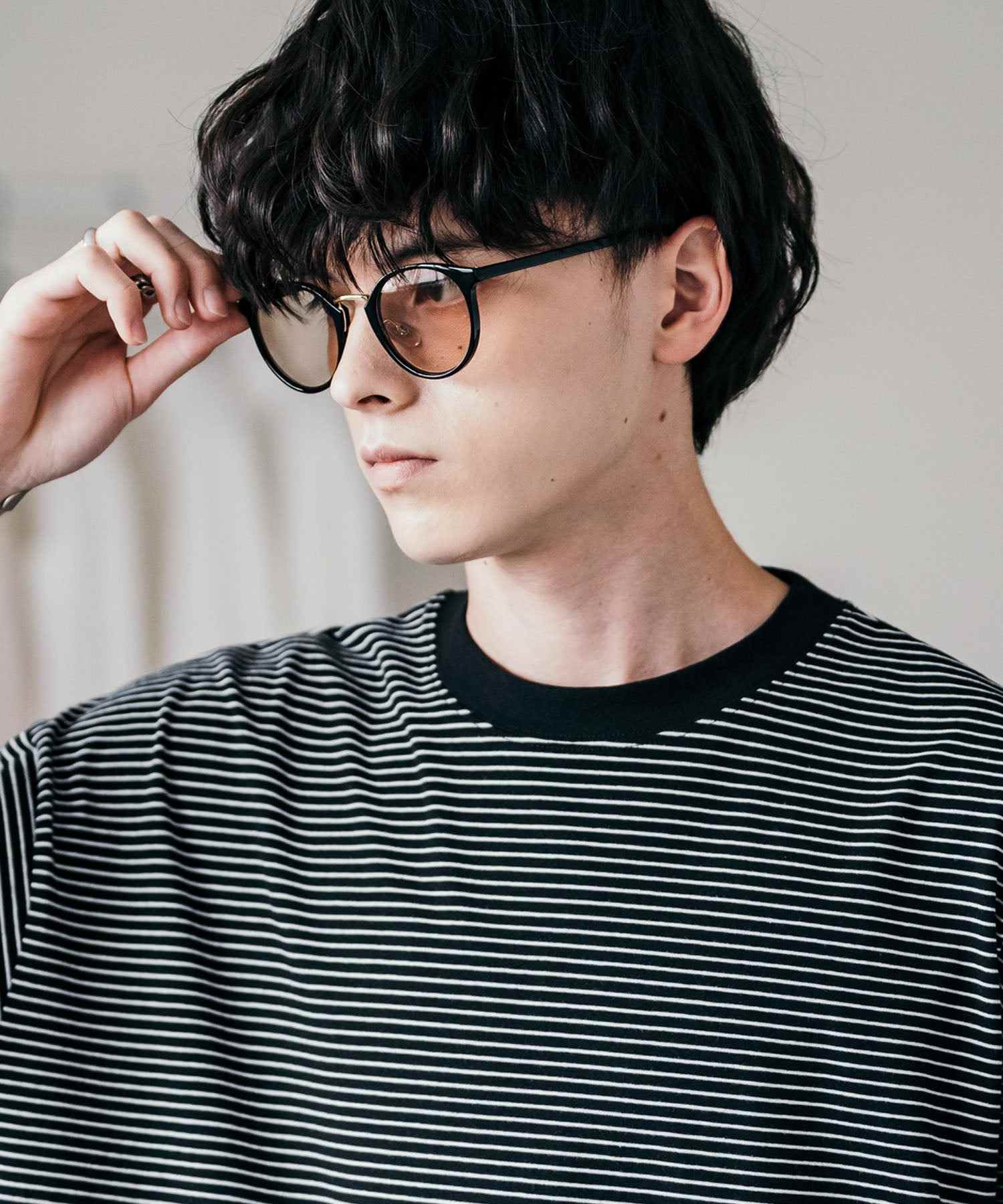 ロッキーモンロー Rocky Monroe サングラス カラーレンズ メンズ レディース 伊達メガネ 丸眼鏡 丸型 コンビボストン UVカット 紫外線対策 薄い色 色付き スモーク グレー クリア 黒縁