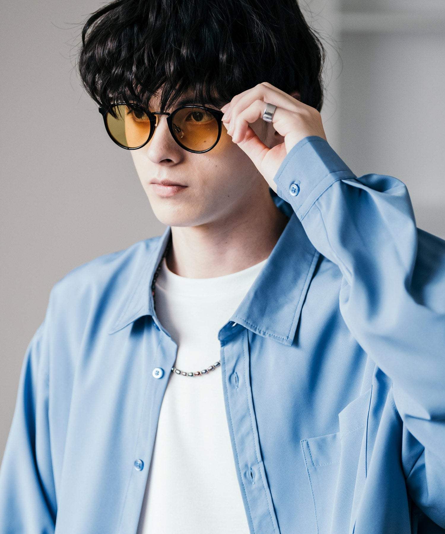 ロッキーモンロー Rocky Monroe サングラス カラーレンズ メンズ レディース 伊達メガネ 丸眼鏡 丸型 コンビボストン UVカット 紫外線対策 薄い色 色付き スモーク グレー クリア 黒縁