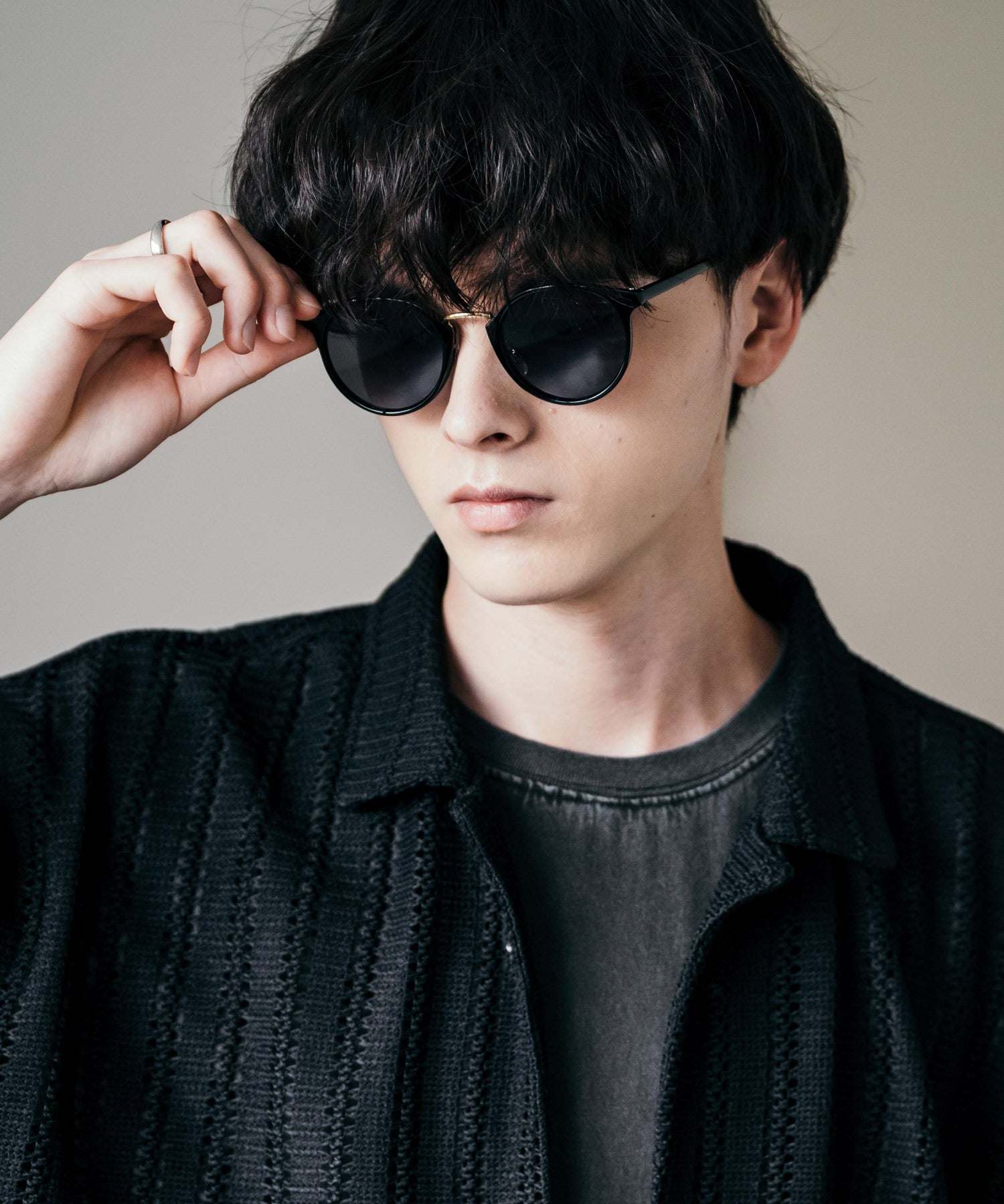 ロッキーモンロー Rocky Monroe サングラス カラーレンズ メンズ レディース 伊達メガネ 丸眼鏡 丸型 コンビボストン UVカット 紫外線対策 薄い色 色付き スモーク グレー クリア 黒縁