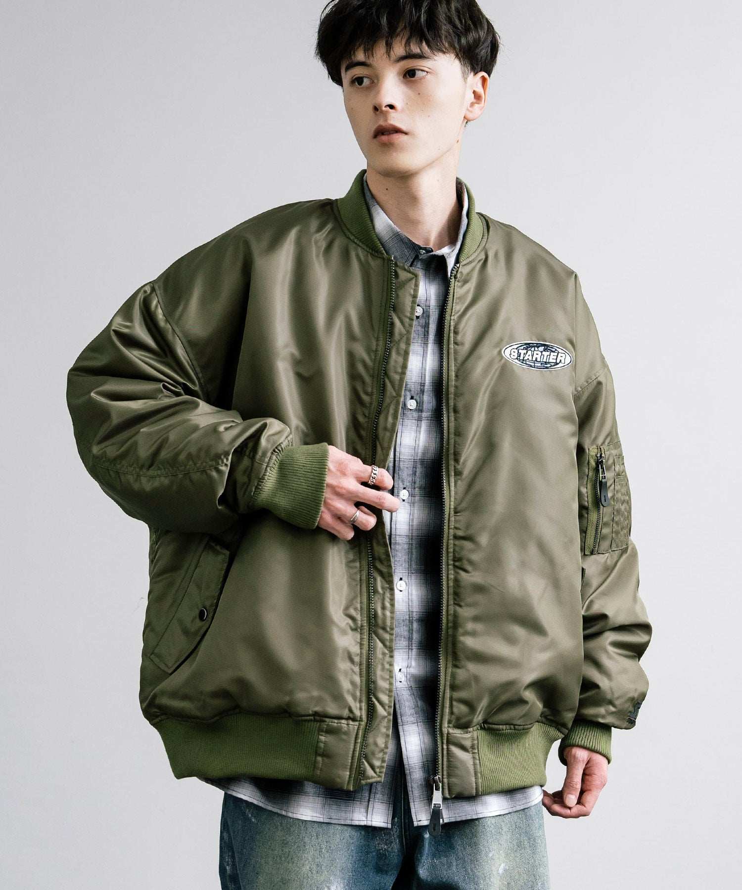 Ma-1 Bomber Jacket In Double Face Beaver MA-1 BOMBER JACKET IN