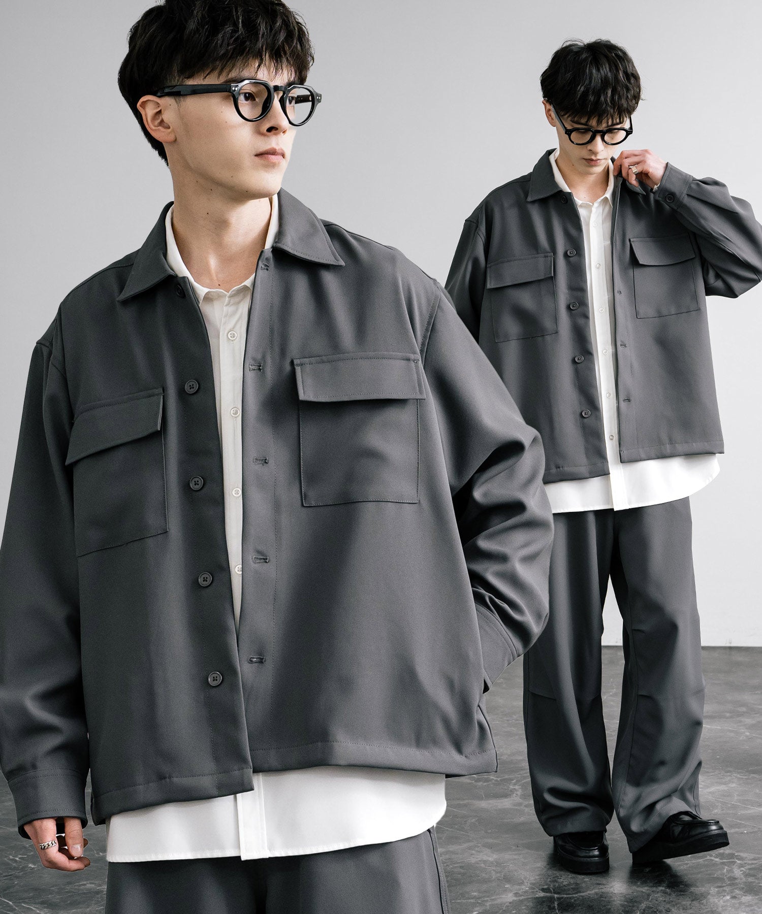 ロッキーモンロー Rocky Monroe セットアップ CPOジャケット パラシュートパンツ メンズ カバーオール ワイドパンツ イージー ライトアウター リラックス オーバーサイズ 無地 14303