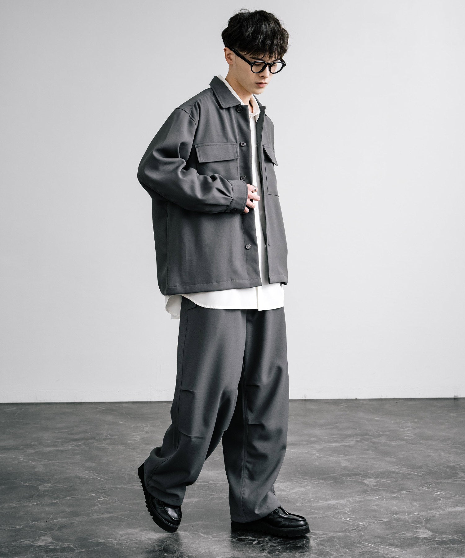 ロッキーモンロー Rocky Monroe セットアップ CPOジャケット パラシュートパンツ メンズ カバーオール ワイドパンツ イージー ライトアウター リラックス オーバーサイズ 無地 14303