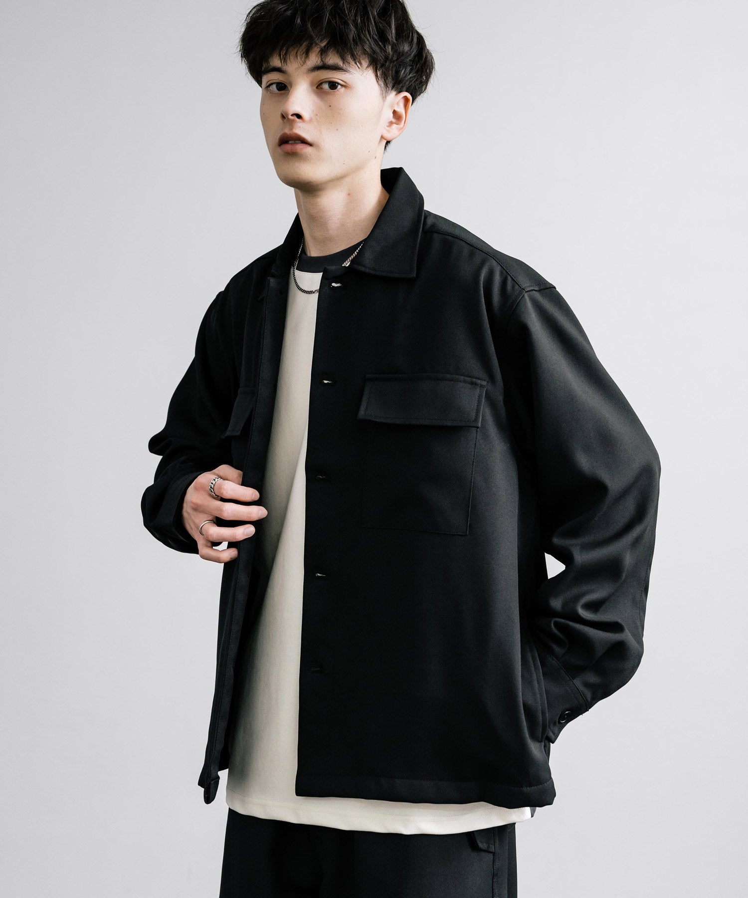 ロッキーモンロー Rocky Monroe セットアップ CPOジャケット パラシュートパンツ メンズ カバーオール ワイドパンツ イージー ライトアウター リラックス オーバーサイズ 無地 14303