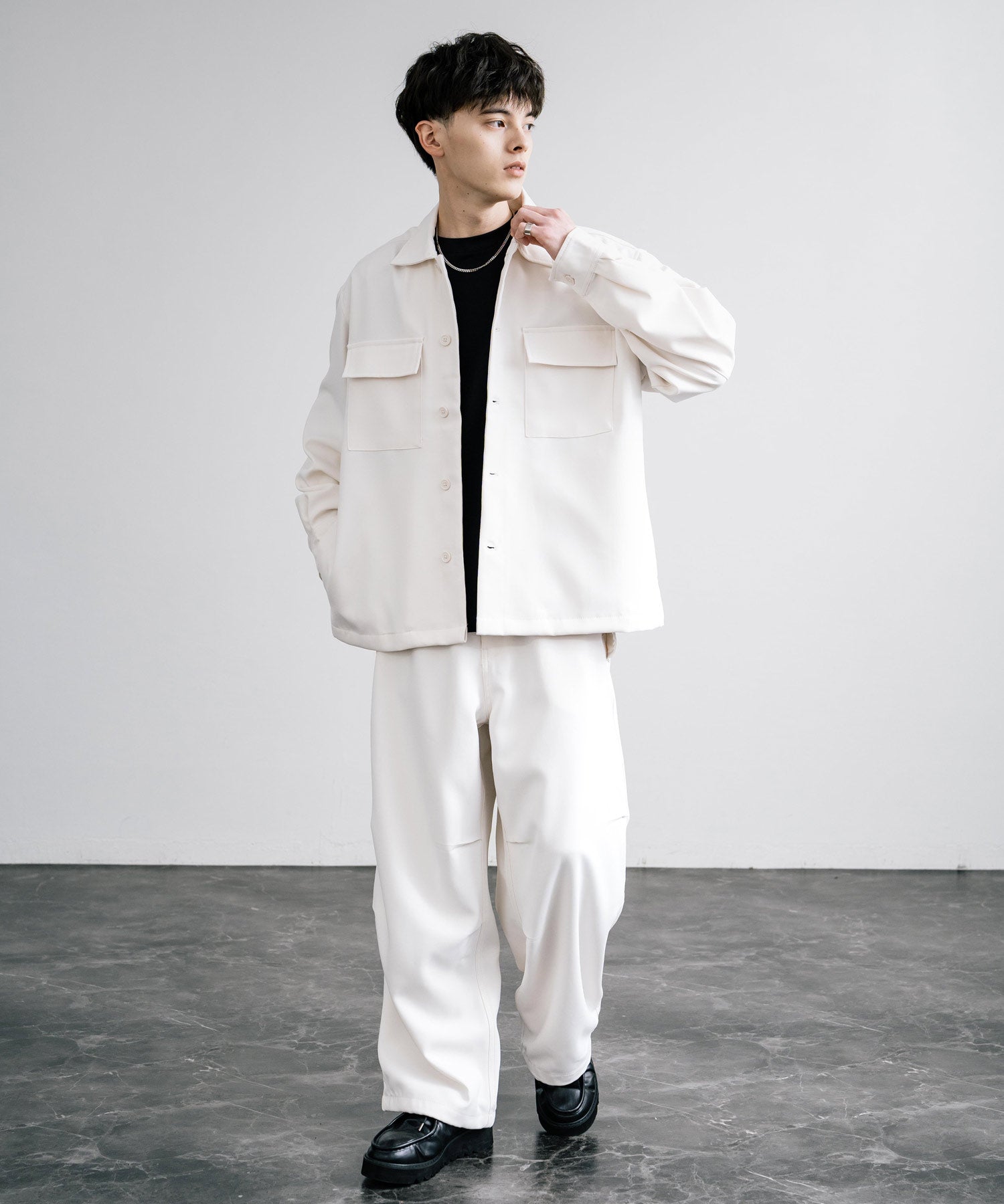 ロッキーモンロー Rocky Monroe セットアップ CPOジャケット パラシュートパンツ メンズ カバーオール ワイドパンツ イージー ライトアウター リラックス オーバーサイズ 無地 14303