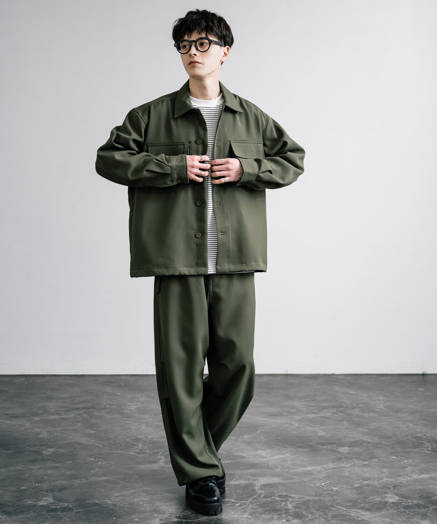 ロッキーモンロー Rocky Monroe セットアップ CPOジャケット パラシュートパンツ メンズ カバーオール ワイドパンツ イージー ライトアウター リラックス オーバーサイズ 無地 14303