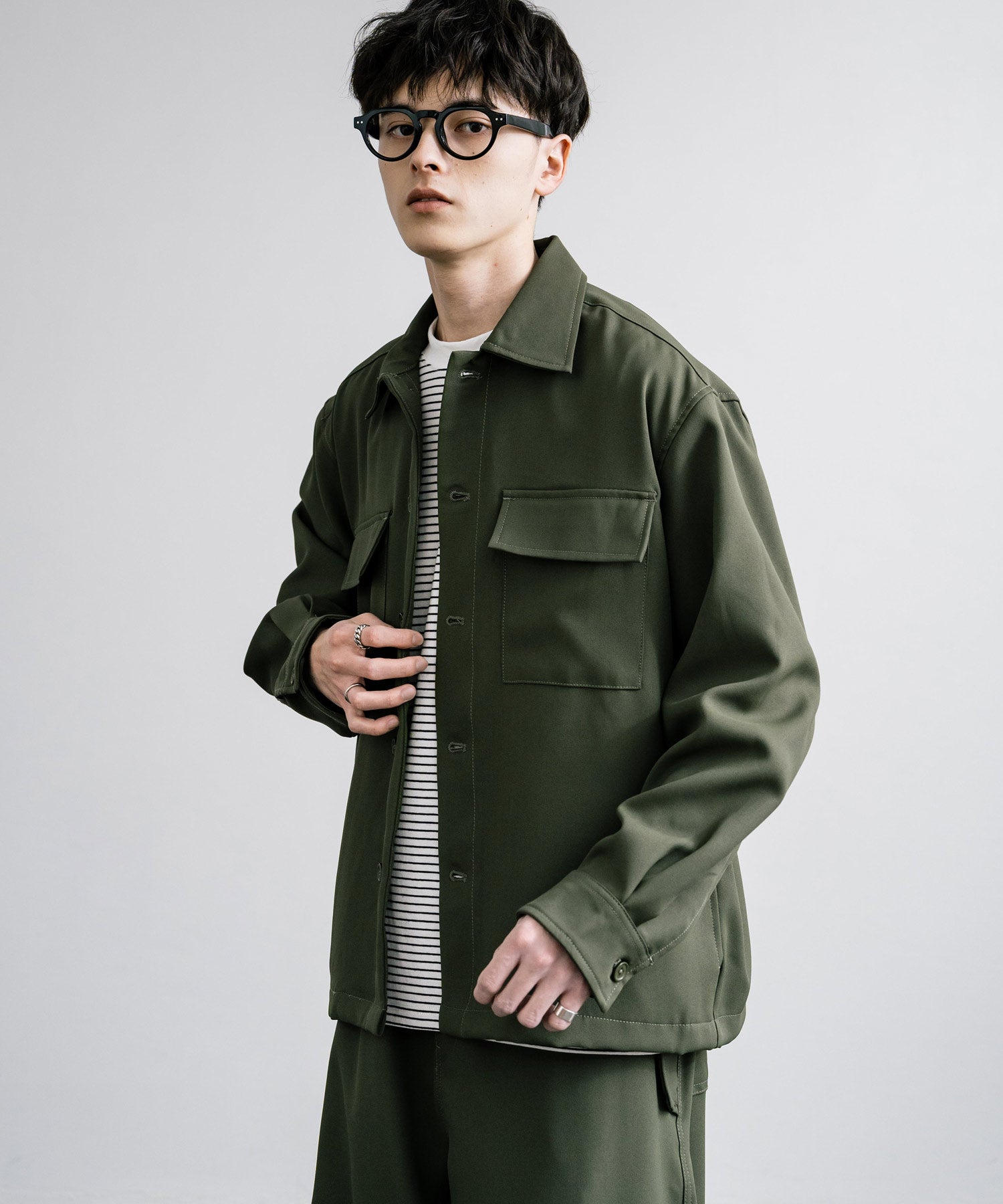 ロッキーモンロー Rocky Monroe セットアップ CPOジャケット パラシュートパンツ メンズ カバーオール ワイドパンツ イージー ライトアウター リラックス オーバーサイズ 無地 14303