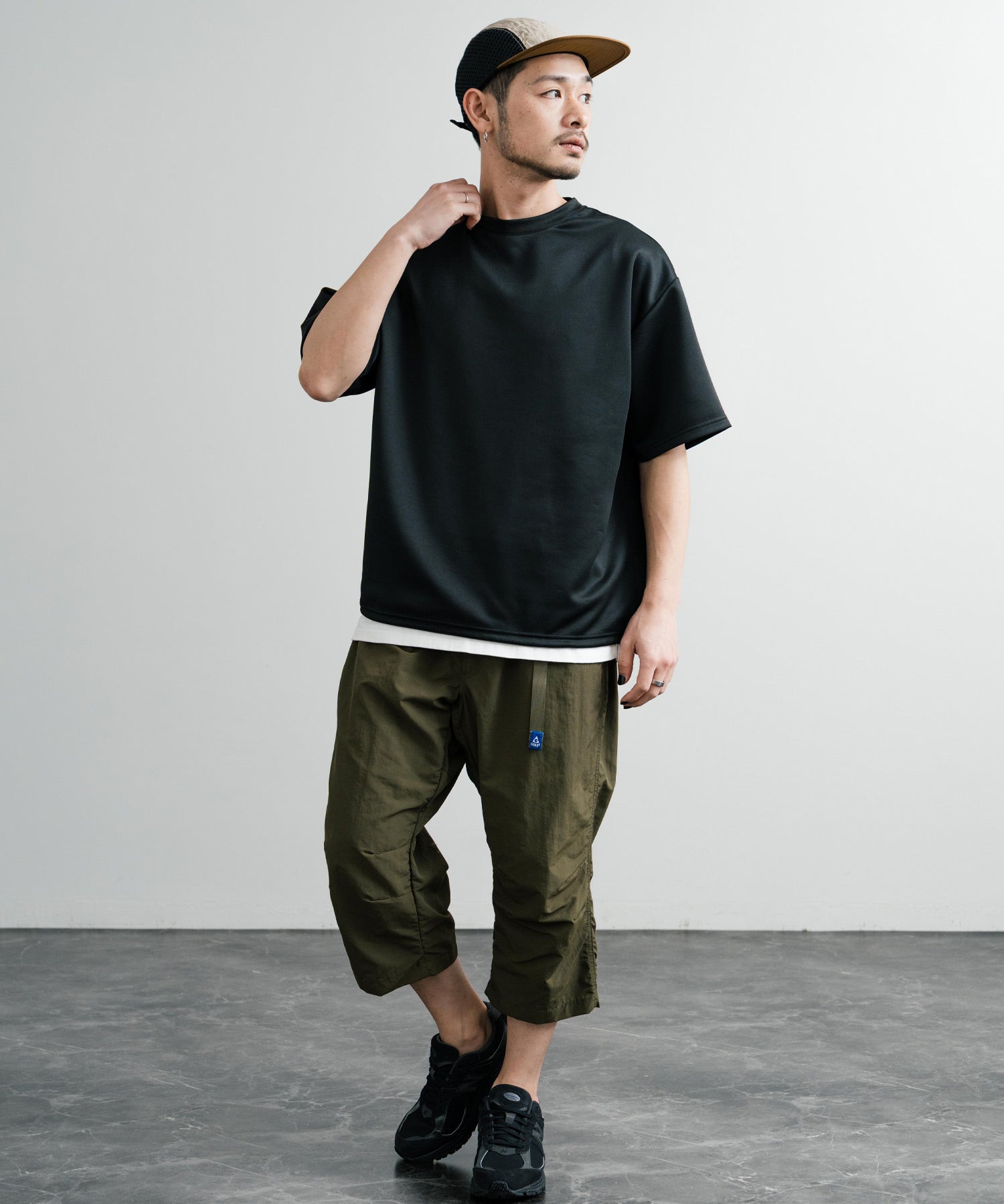 ロッキーモンロー Rocky Monroe 接触冷感 GERRY ジェリー クライミングパンツ アンクル メンズ レディース イージー 無地 リラックス ゆったり ロゴ ワンポイント 14540 (41.オリーブ) 41.オリーブ