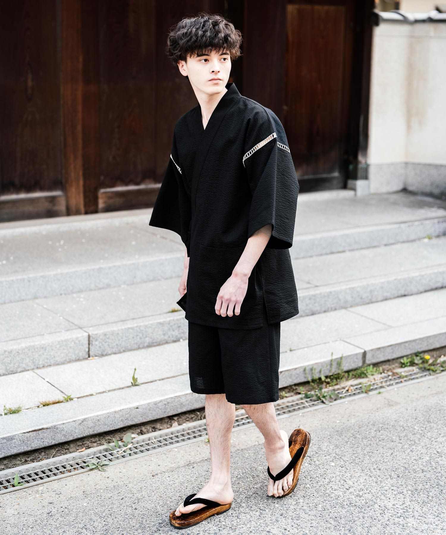 ロッキーモンロー Rocky Monroe 甚平 セットアップ メンズ レディース 和服 上下セット しじら織り シアサッカー 無地 ストライプ 清涼 ルームウェア 部屋着 花火大会 夏祭り 14156 (ホワイト) ホワイト