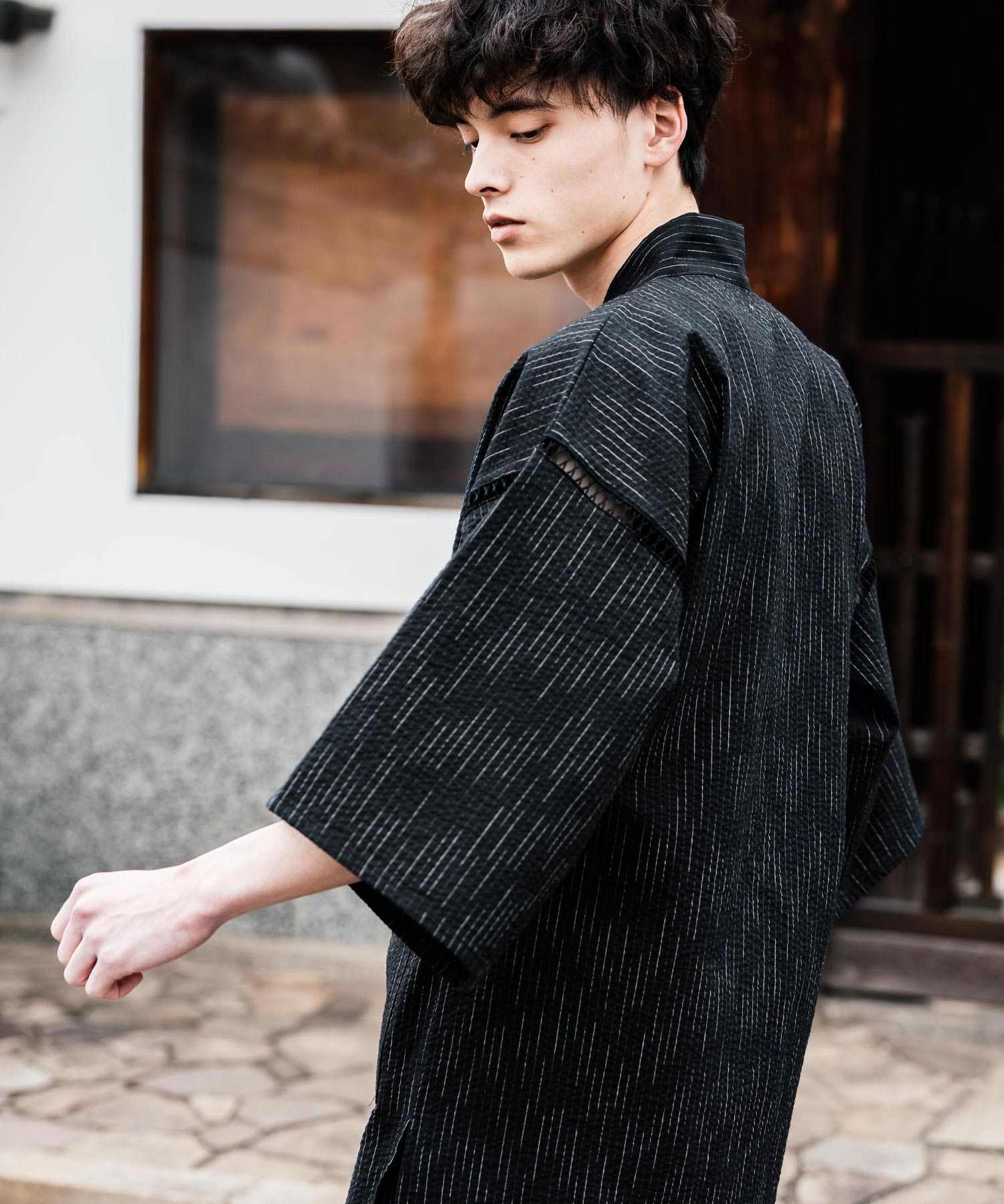 ロッキーモンロー Rocky Monroe 甚平 セットアップ メンズ レディース 和服 上下セット しじら織り シアサッカー 無地 ストライプ 清涼 ルームウェア 部屋着 花火大会 夏祭り 14156 (ホワイト) ホワイト