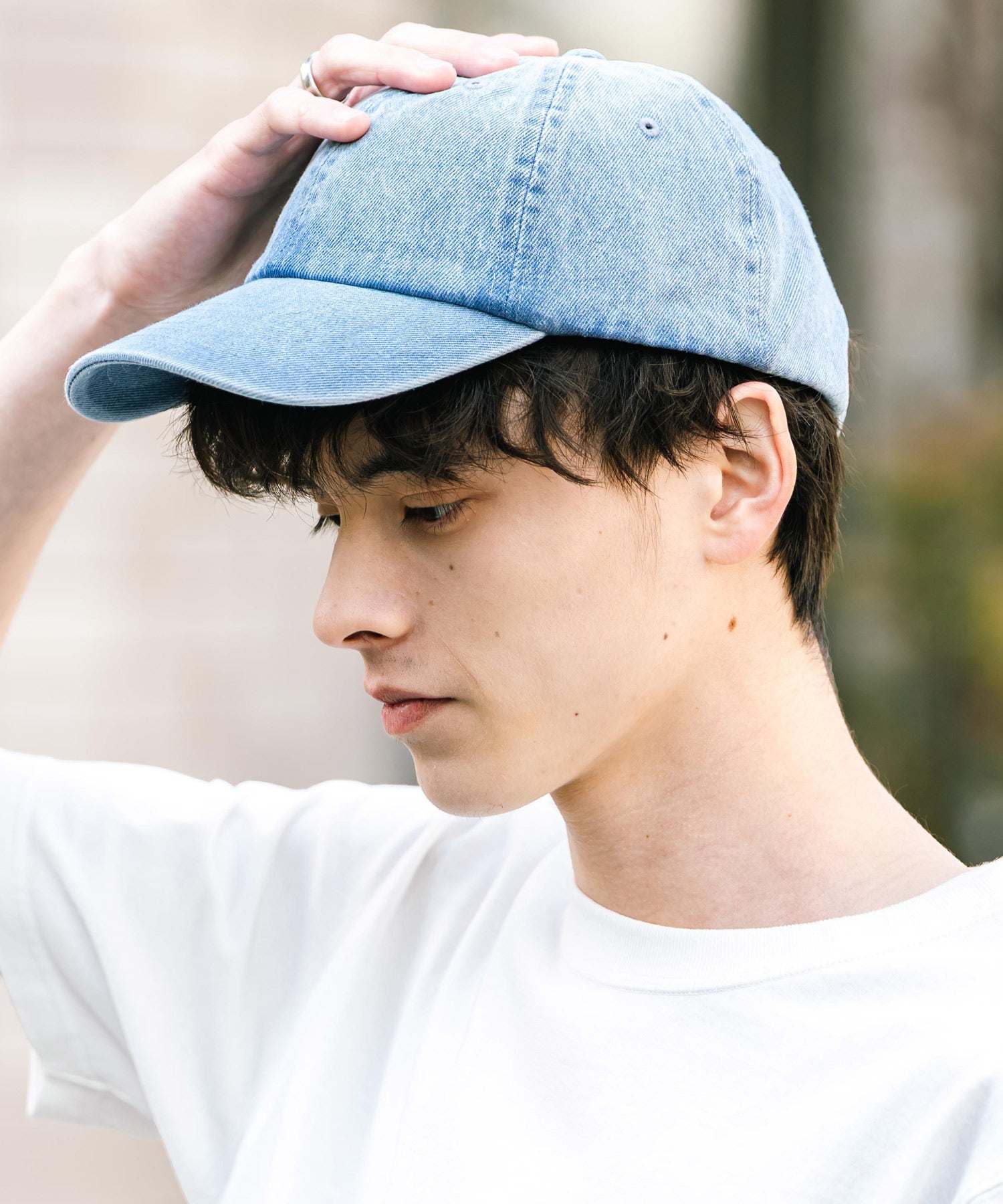 ロッキーモンロー Rocky Monroe NEWHATTAN ニューハッタン ベースボールキャップ デニム メンズ レディース ローキャップ 帽子 日よけ 熱中症対策 無地 ヴィンテージ 14562 (ライトブルー) ライトブルー