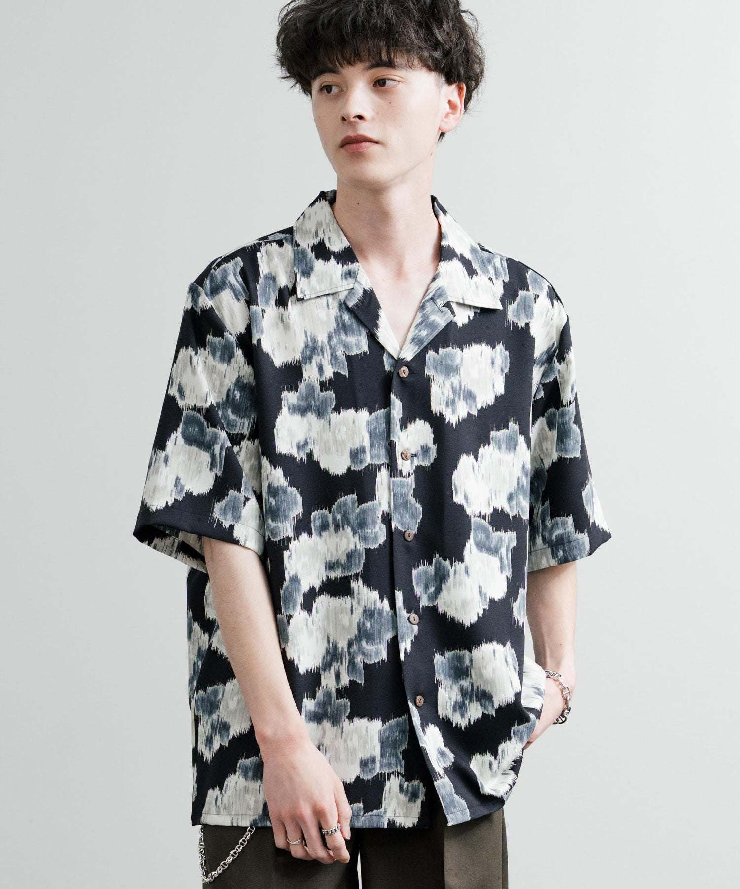 トップス AYK Rocky Monroe All-over Pattern Shirt Open Collar Short Sleeve Men's Wom