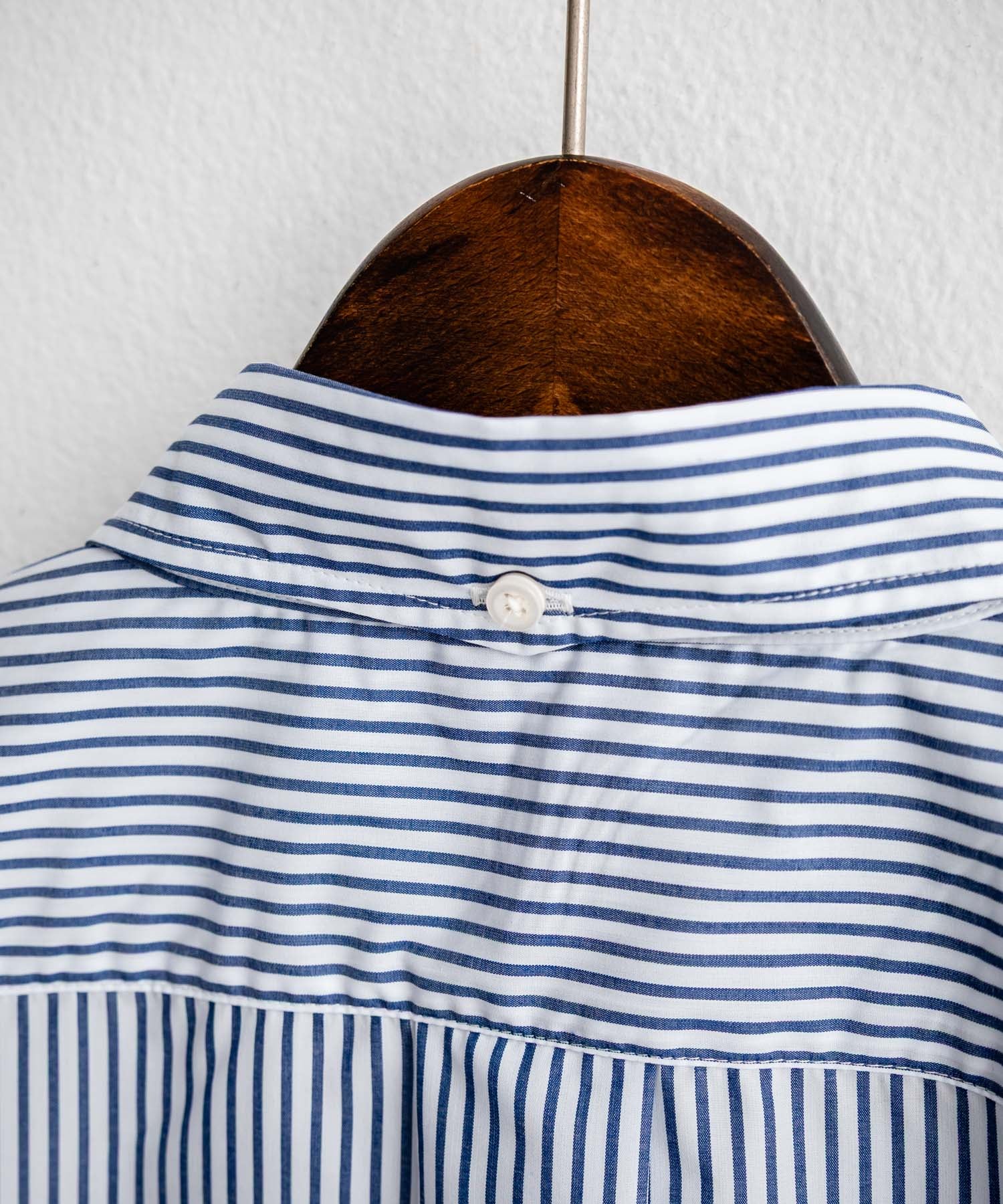 ロッキーモンロー Rocky Monroe 接触冷感 ストライプシャツ 半袖 メンズ ボタンダウン ボクシーAライン ルーズ UVカット日本製 Upscape Audience AUD6609 14696 (アイボリー) アイボリー