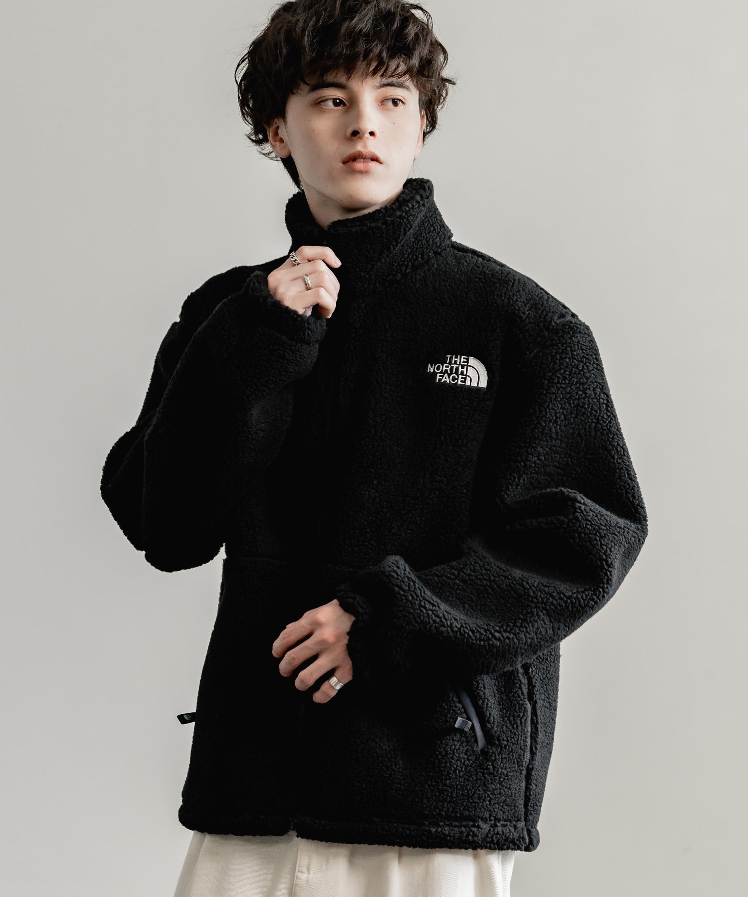 ロッキーモンロー Rocky Monroe THE NORTH FACE 韓国 WHITELABEL 日本未展開モデル SHERPAFLEECEJACKET1 ボアジャケットフリース ブルゾン 14659 (ブラック) ブラック