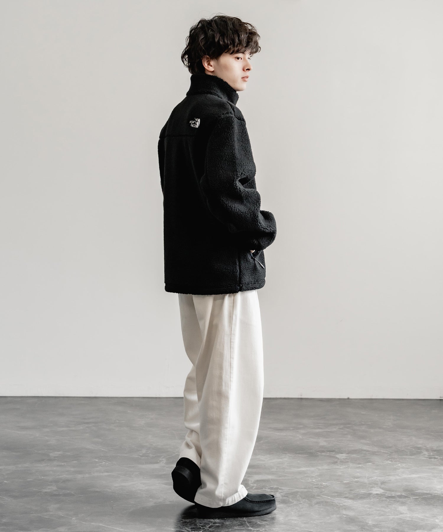 ロッキーモンロー Rocky Monroe THE NORTH FACE 韓国 WHITELABEL 日本未展開モデル SHERPAFLEECEJACKET1 ボアジャケットフリース ブルゾン 14659 (ブラック) ブラック