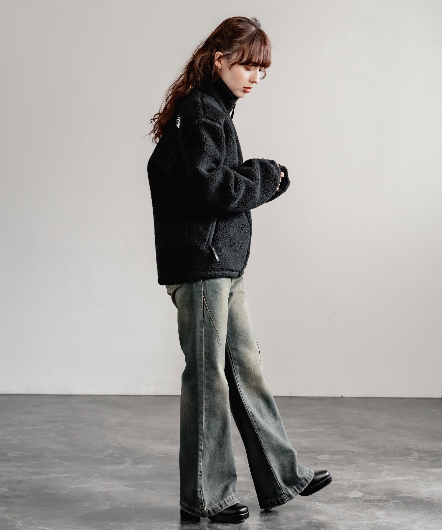 ロッキーモンロー Rocky Monroe THE NORTH FACE 韓国 WHITELABEL 日本未展開モデル SHERPAFLEECEJACKET1 ボアジャケットフリース ブルゾン 14659 (ブラック) ブラック