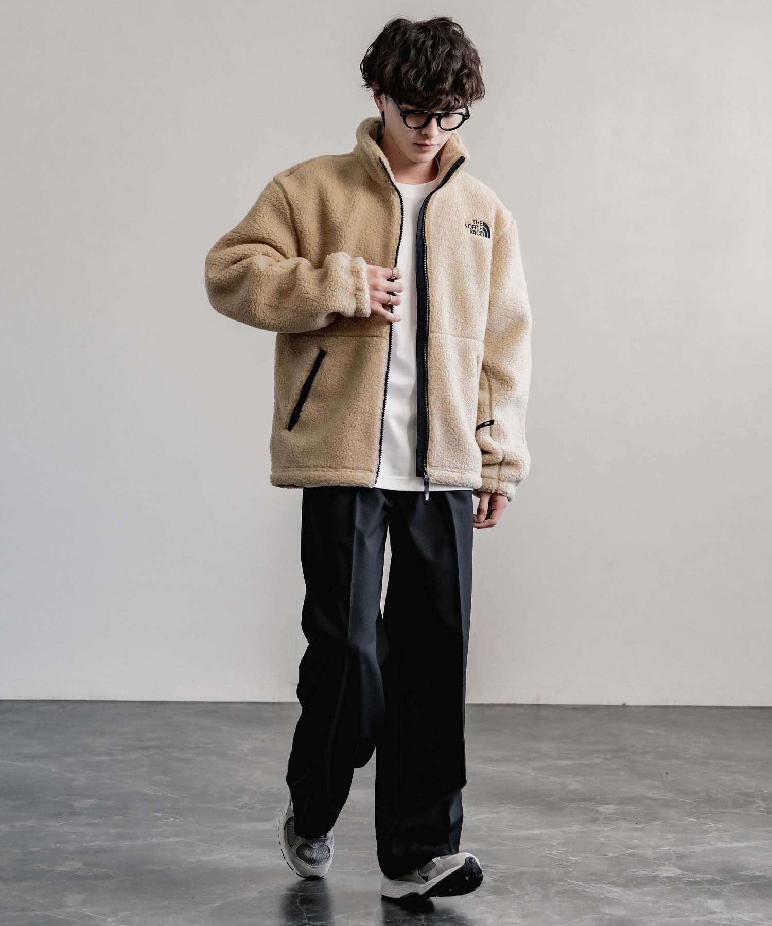 ロッキーモンロー Rocky Monroe THE NORTH FACE 韓国 WHITELABEL 日本未展開モデル SHERPAFLEECEJACKET1 ボアジャケットフリース ブルゾン 14659 (ブラック) ブラック