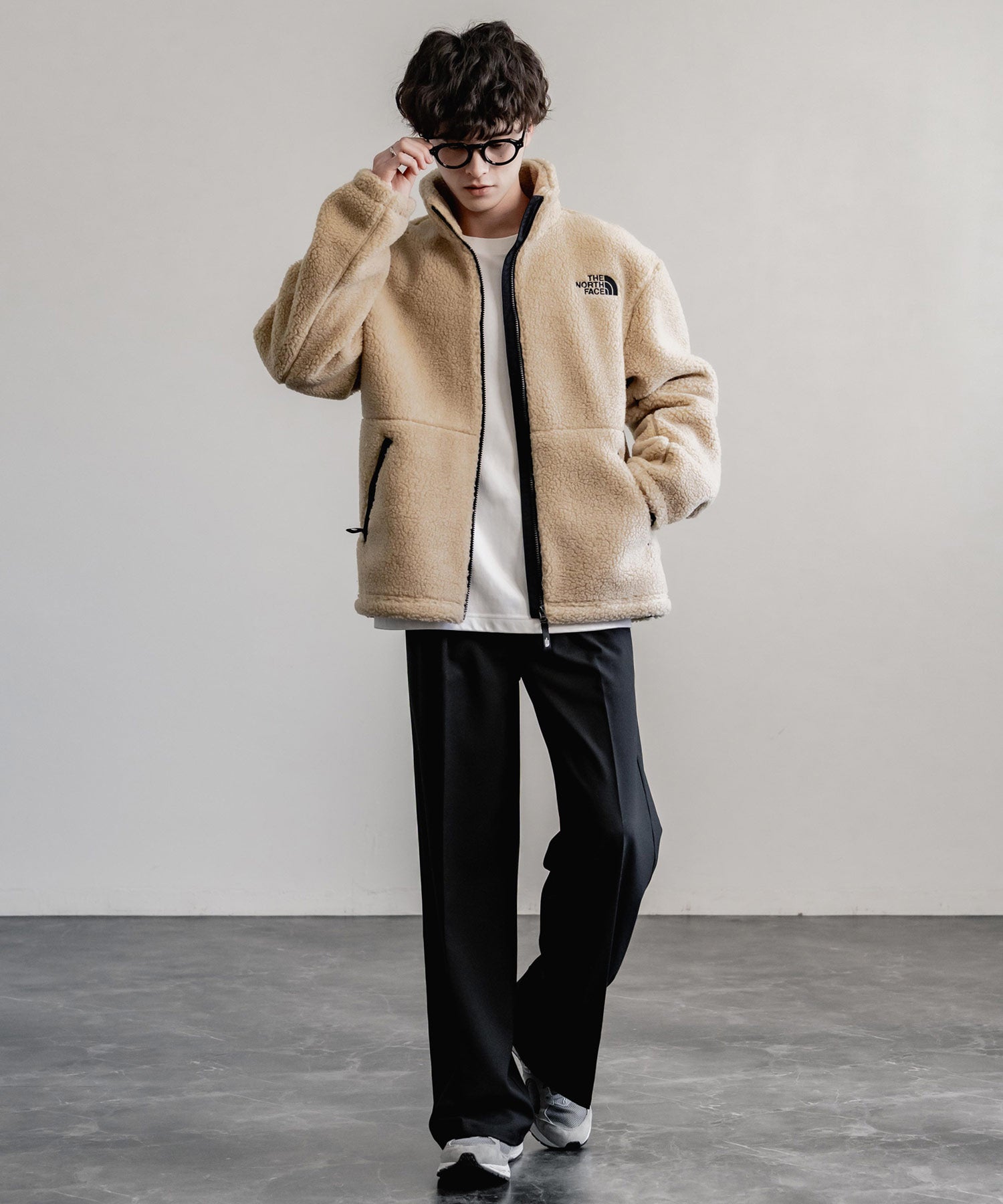 ロッキーモンロー Rocky Monroe THE NORTH FACE 韓国 WHITELABEL 日本未展開モデル SHERPAFLEECEJACKET1 ボアジャケットフリース ブルゾン 14659 (ブラック) ブラック