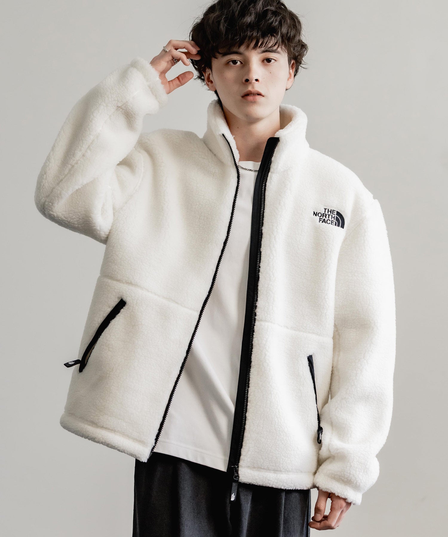 ロッキーモンロー Rocky Monroe THE NORTH FACE 韓国 WHITELABEL 日本未展開モデル SHERPAFLEECEJACKET1 ボアジャケットフリース ブルゾン 14659 (ブラック) ブラック
