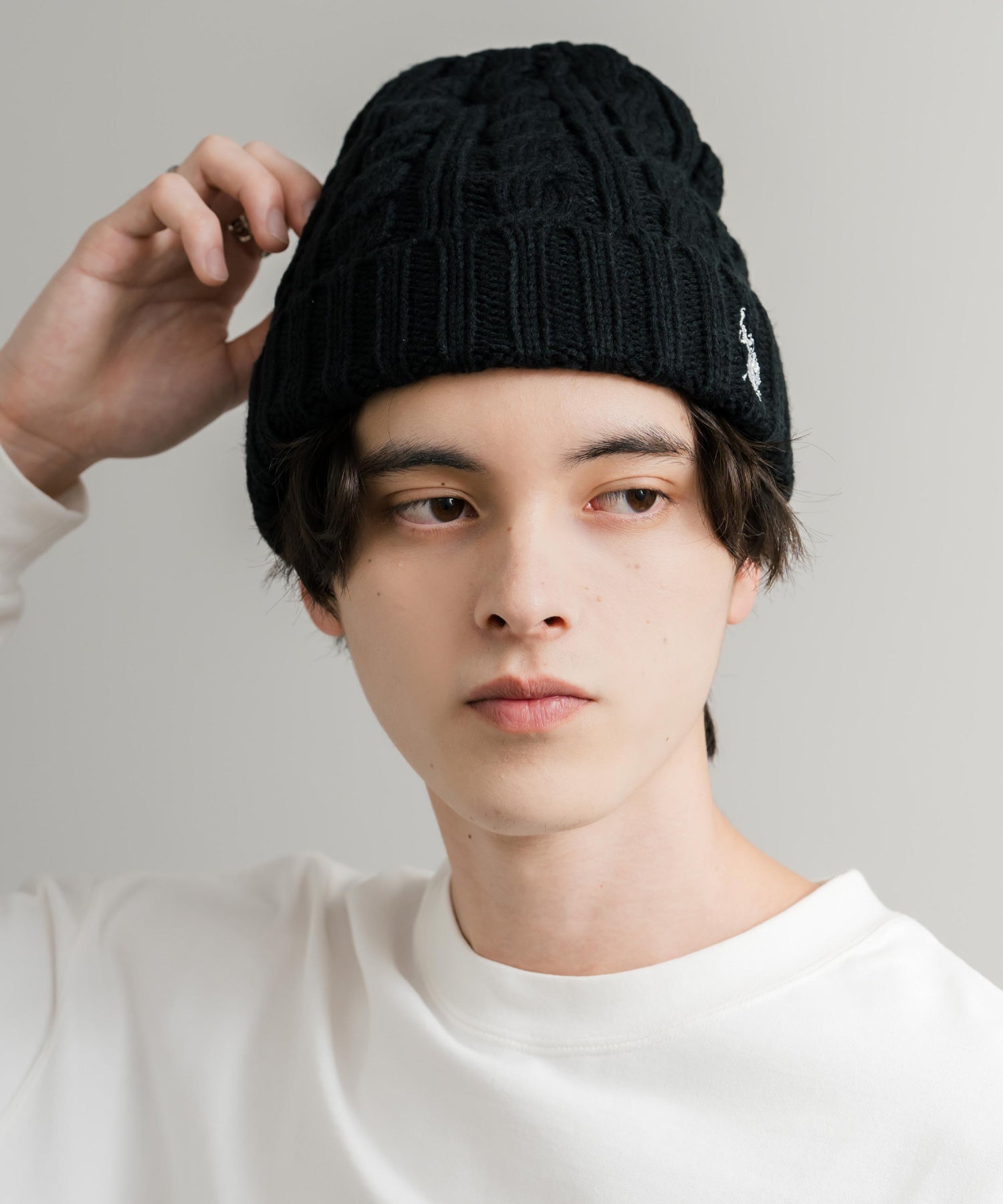 ロッキーモンロー Rocky Monroe ニット帽 ビニー メンズ レディース ニットキャップ 帽子 ケーブル編み 無地 ロゴ刺繍 スノボー 保温性 U.S. POLO ASSN. 14863 (11.アイボリー) 11.アイボリー