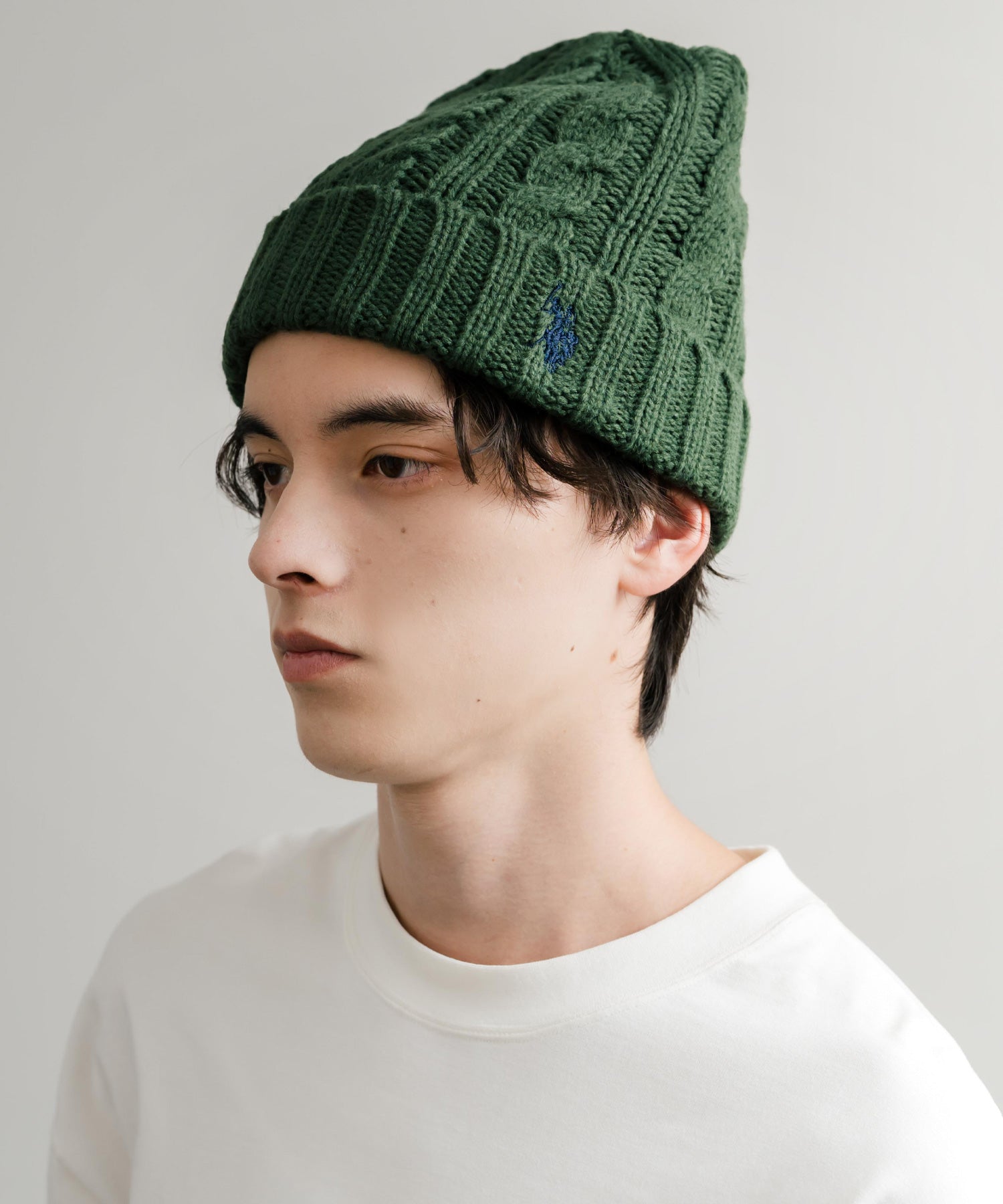 ロッキーモンロー Rocky Monroe ニット帽 ビニー メンズ レディース ニットキャップ 帽子 ケーブル編み 無地 ロゴ刺繍 スノボー 保温性 U.S. POLO ASSN. 14863 (11.アイボリー) 11.アイボリー