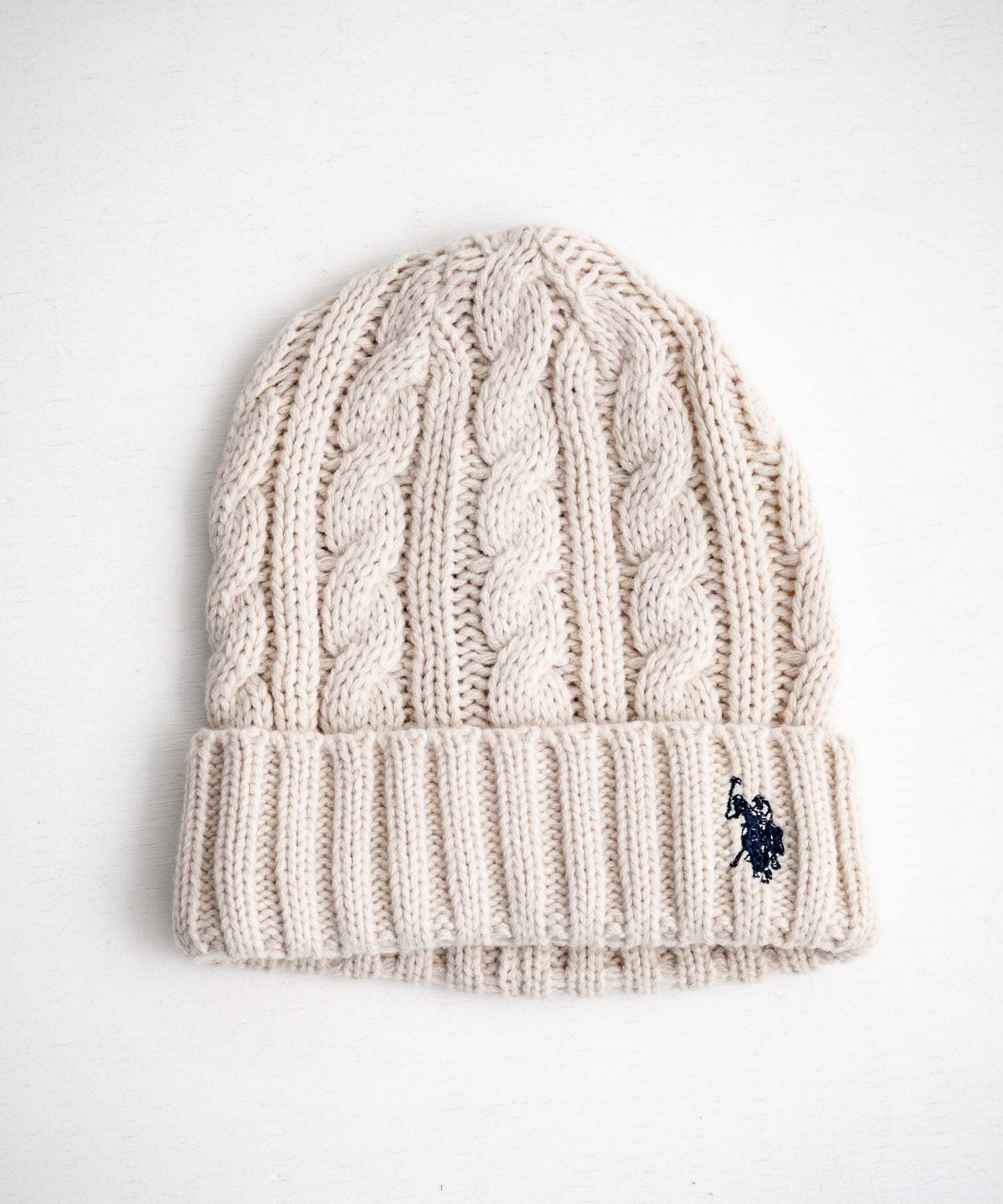 ロッキーモンロー Rocky Monroe ニット帽 ビニー メンズ レディース ニットキャップ 帽子 ケーブル編み 無地 ロゴ刺繍 スノボー 保温性 U.S. POLO ASSN. 14863 (11.アイボリー) 11.アイボリー