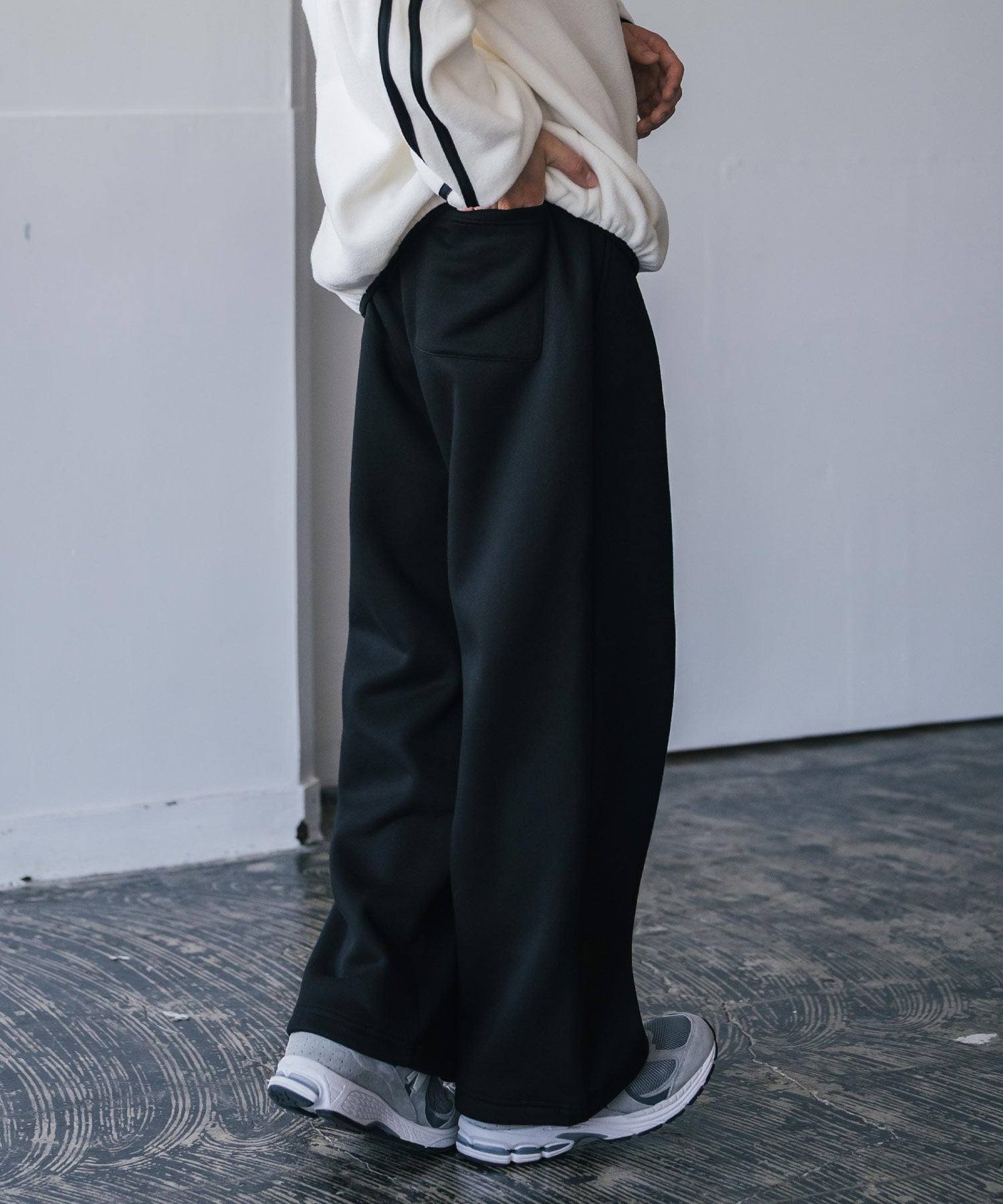 ロッキーモンロー Rocky Monroe UMBRO アンブロ ワイドパンツ スウェット 裏起毛 メンズ レディース ストレート イージー 裾絞り ロゴ刺繍 別注 カジュアル ルームウェア 14944 (ブラック) ブラック