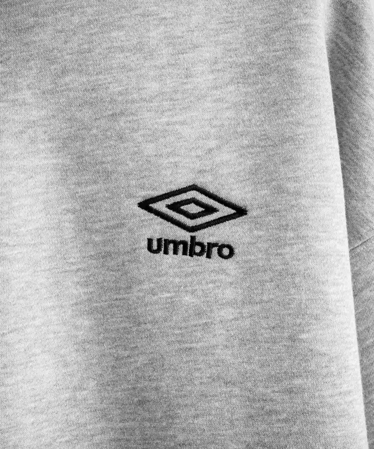 ロッキーモンロー Rocky Monroe UMBRO アンブロ スウェット 裏起毛 長袖 メンズ レディース トレーナー ハーフジップ プルオーバー オーバーサイズ ロゴ刺繍 別注コラボ 14942 (杢グレー) 杢グレー