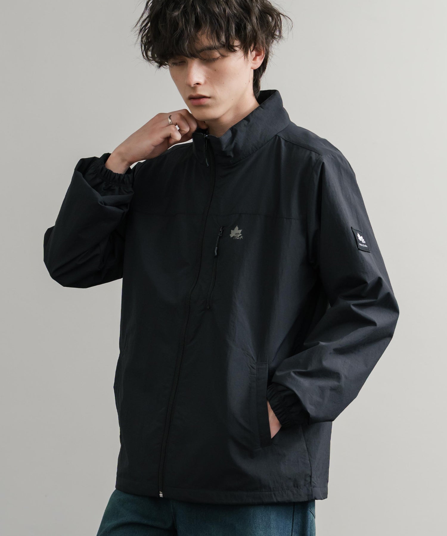 ロッキーモンロー Rocky Monroe ナイロンジャケット 裏タフタ ブルゾン メンズ レディース ライトアウター 撥水 スタンドネック 切替 アウトドア LOGOS ロゴス 14857 (7.ワイン) 7.ワイン