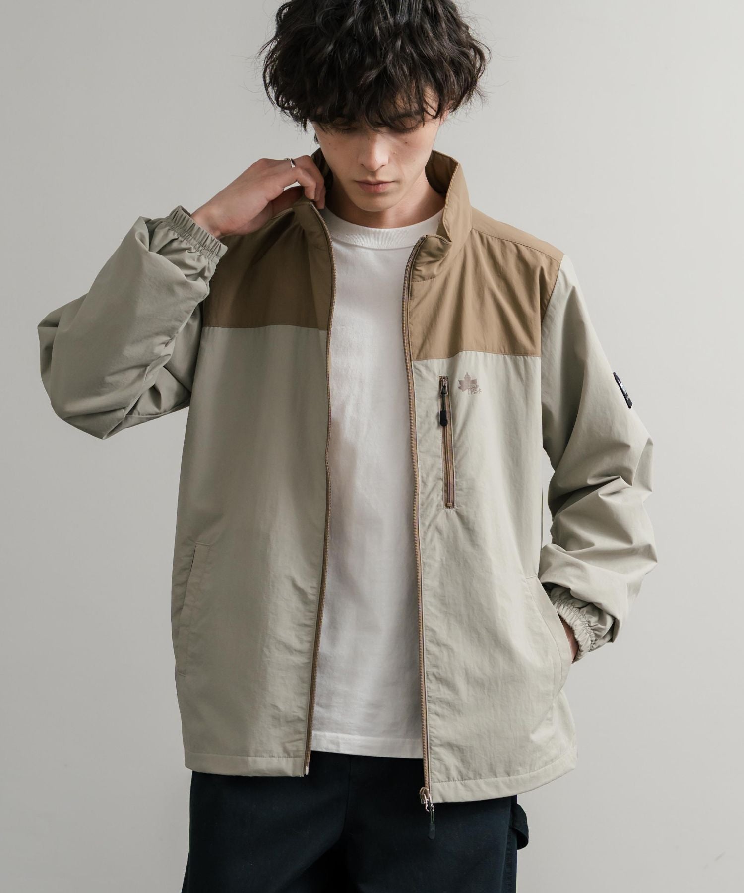 ロッキーモンロー Rocky Monroe ナイロンジャケット 裏タフタ ブルゾン メンズ レディース ライトアウター 撥水 スタンドネック 切替 アウトドア LOGOS ロゴス 14857 (7.ワイン) 7.ワイン