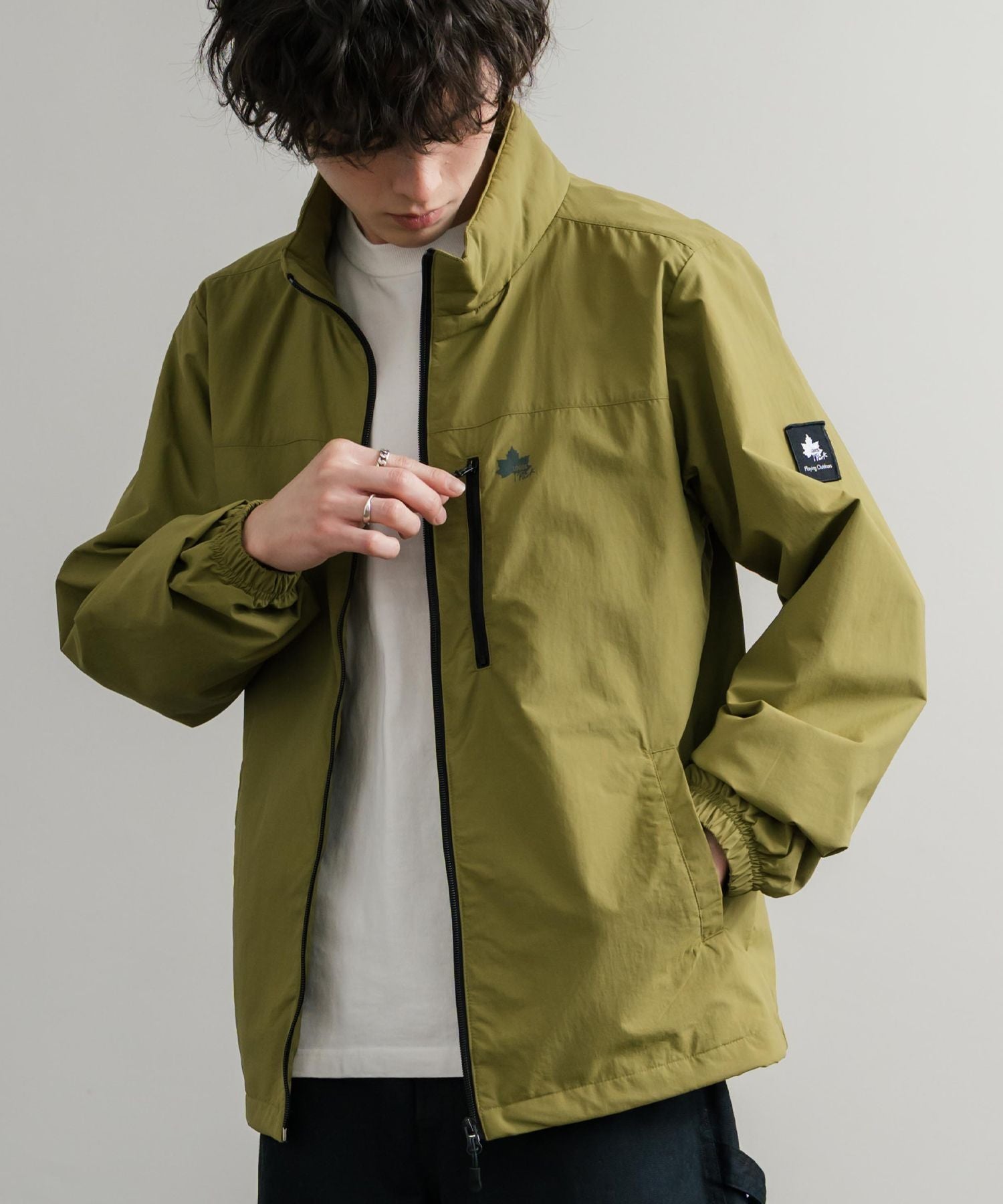 ロッキーモンロー Rocky Monroe ナイロンジャケット 裏タフタ ブルゾン メンズ レディース ライトアウター 撥水 スタンドネック 切替 アウトドア LOGOS ロゴス 14857 (7.ワイン) 7.ワイン