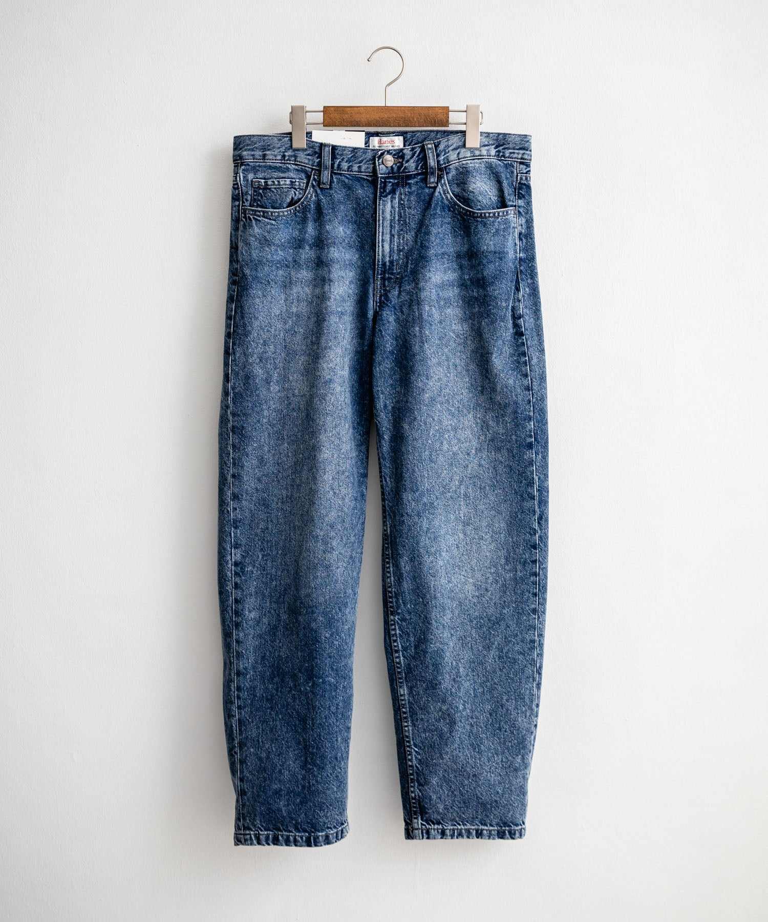 ロッキーモンロー Rocky Monroe ワイドパンツ デニム ジーンズ メンズ テーパード リラックス 5ポケット ヴィンテージ シンプル カジュアル ストリート ワーク 韓国 Hanes 15112 (71.ネイビー) 71.ネイビー