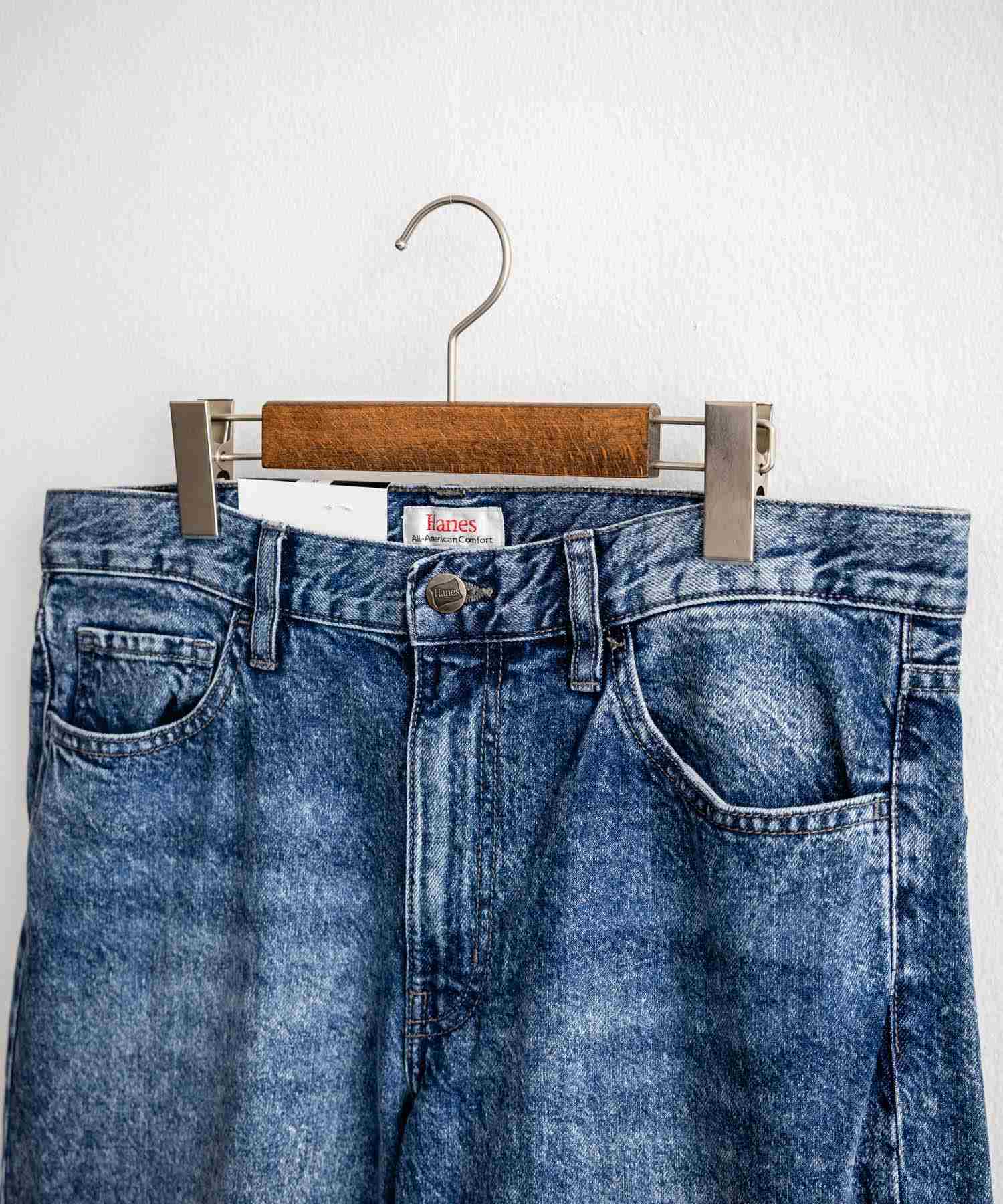 ロッキーモンロー Rocky Monroe ワイドパンツ デニム ジーンズ メンズ テーパード リラックス 5ポケット ヴィンテージ シンプル カジュアル ストリート ワーク 韓国 Hanes 15112 (71.ネイビー) 71.ネイビー