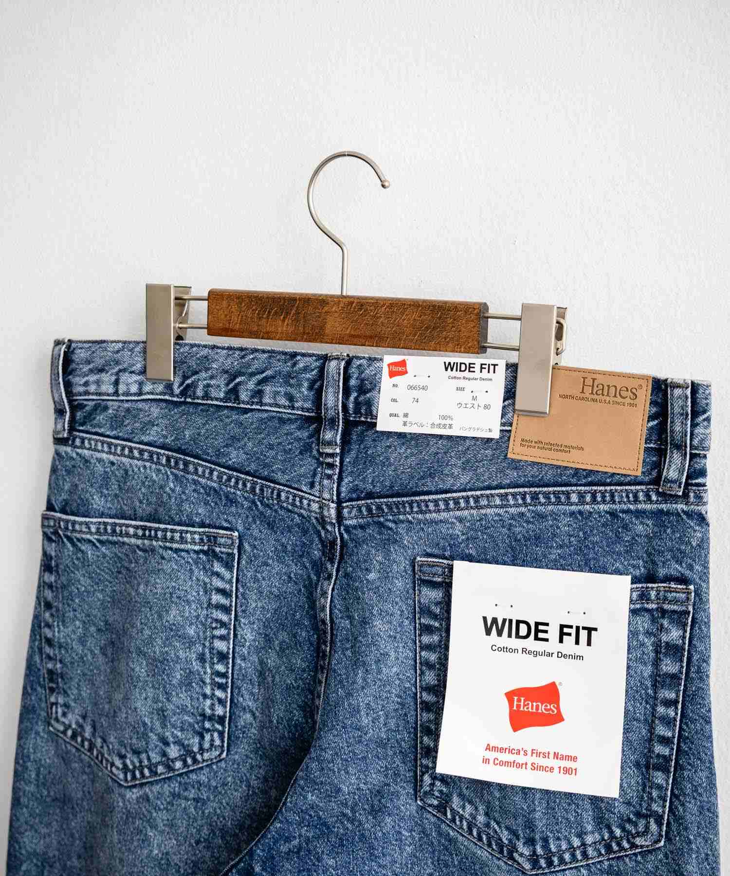 ロッキーモンロー Rocky Monroe ワイドパンツ デニム ジーンズ メンズ テーパード リラックス 5ポケット ヴィンテージ シンプル カジュアル ストリート ワーク 韓国 Hanes 15112 (71.ネイビー) 71.ネイビー