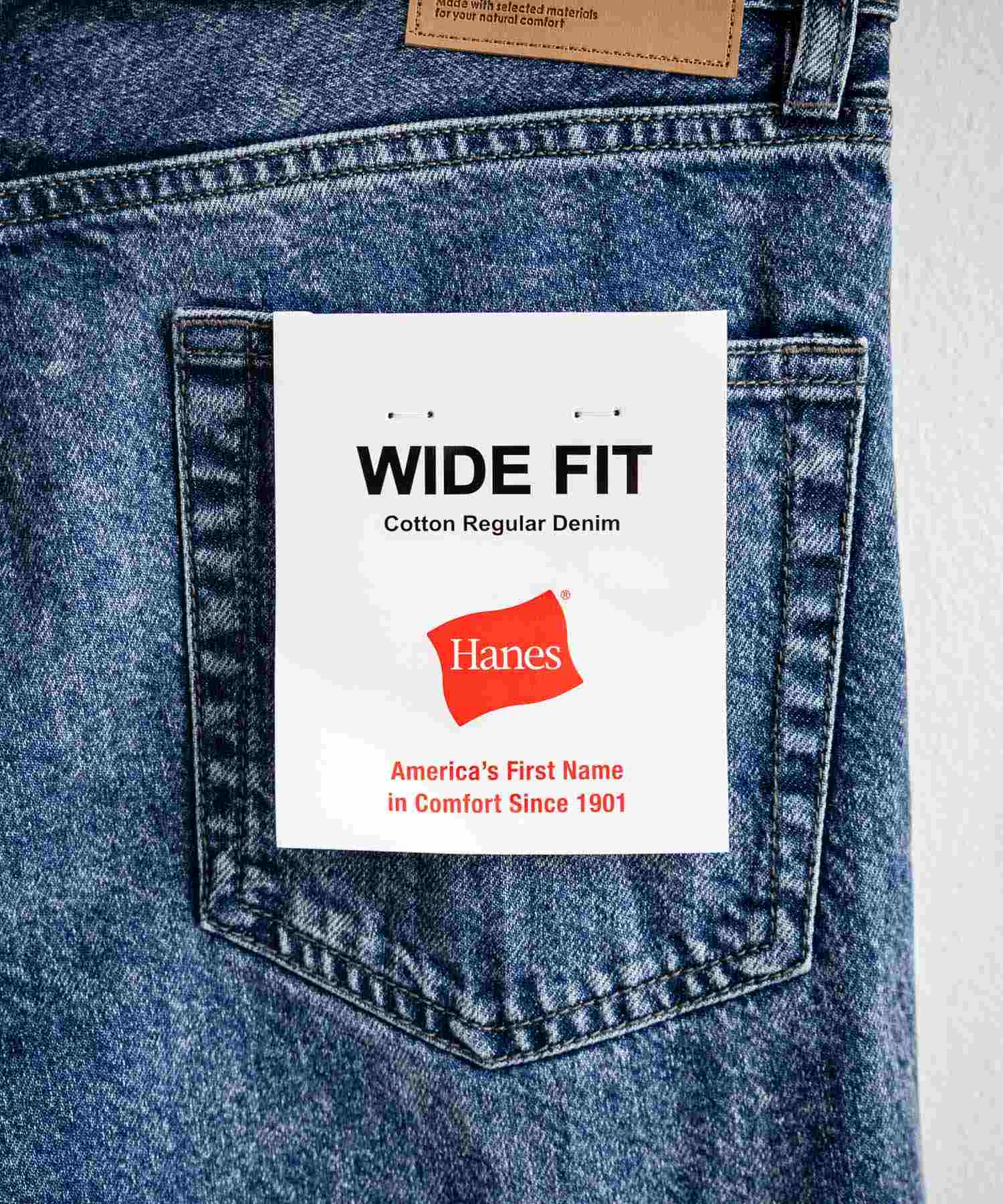 ロッキーモンロー Rocky Monroe ワイドパンツ デニム ジーンズ メンズ テーパード リラックス 5ポケット ヴィンテージ シンプル カジュアル ストリート ワーク 韓国 Hanes 15112 (71.ネイビー) 71.ネイビー