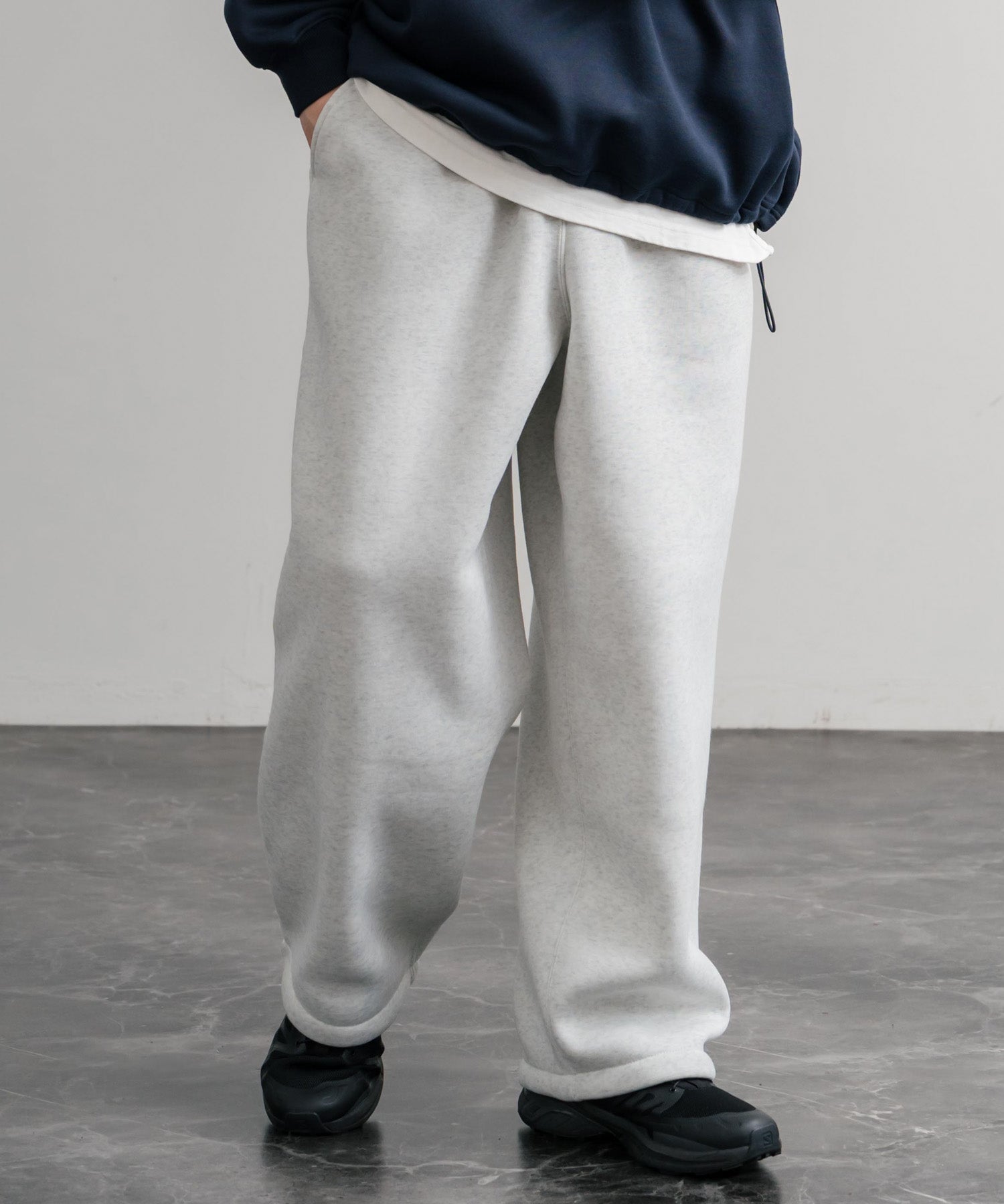 ロッキーモンロー Rocky Monroe スウェットパンツ イージー ワイド メンズ レディース 裏起毛 無地 ヘビーウェイト リラックス ウエストゴム ハイウエスト ドローコード ルーズ 14851 (1.オートミール) 1.オートミール